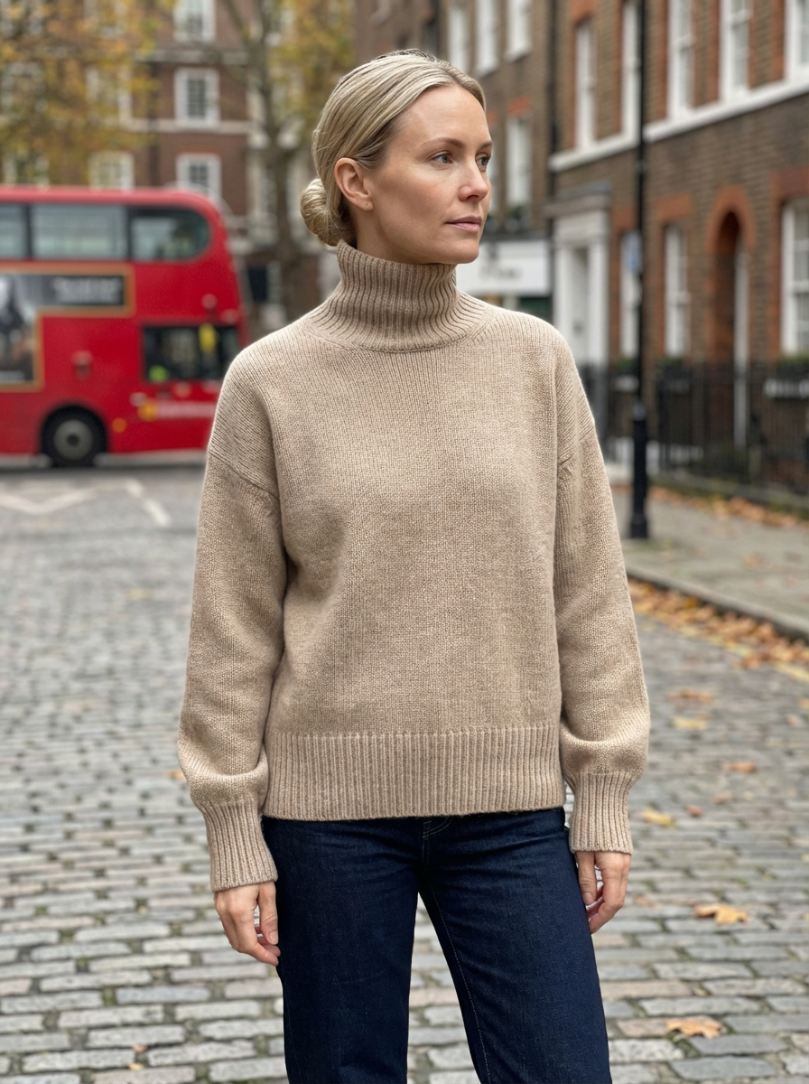 Turtleneck Sweater Women Classic Fit