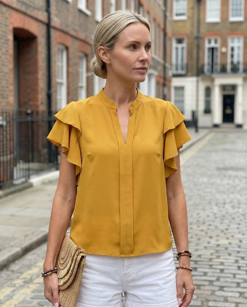 Blouse Women Sleeveless Refined Cut Everyday Style