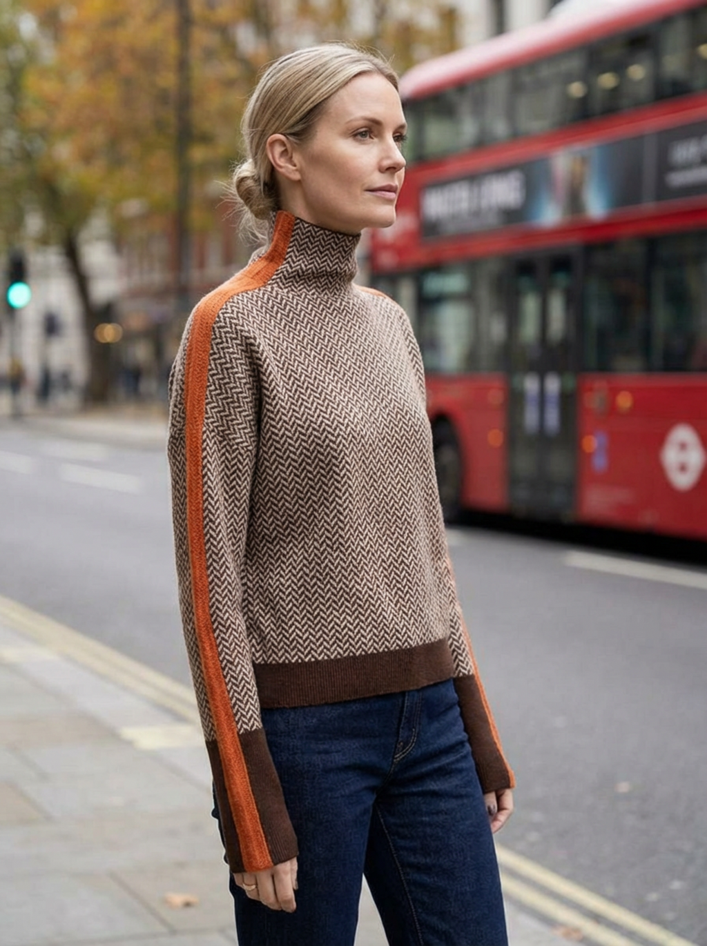 Turtleneck Sweater Women Ribbed Neck Regular Fit