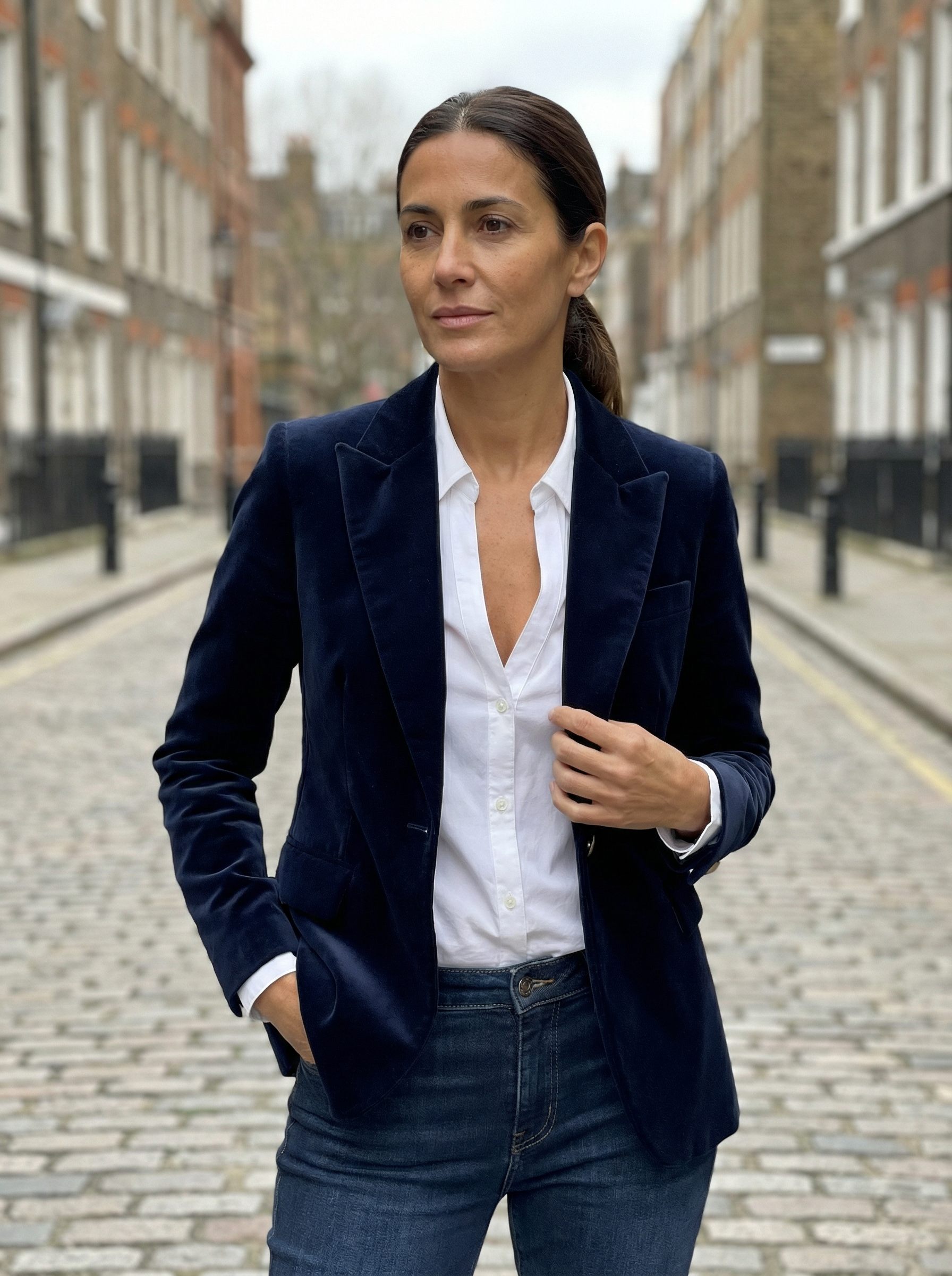Blazer Women Tailored Fit Classic Lapel Gold Button Details