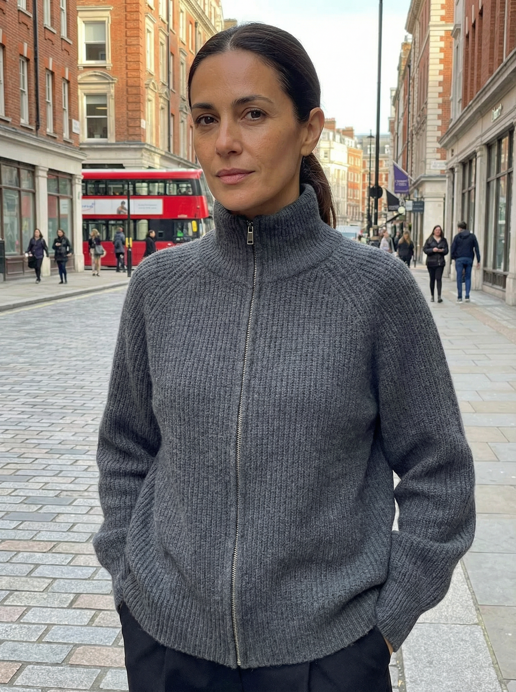 Cardigan Women Full-Zip Front Tailored Silhouette