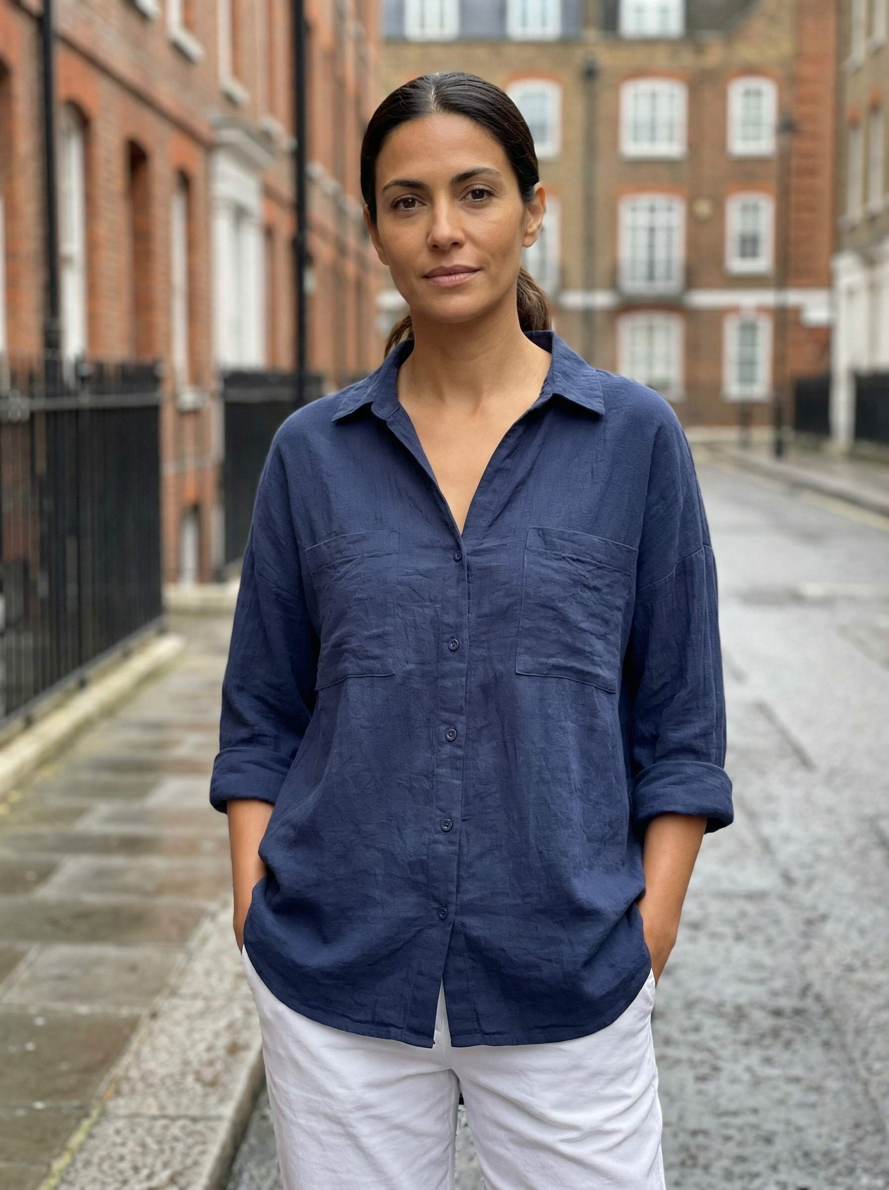 Blouse Women Front Button Closure Casual Fit