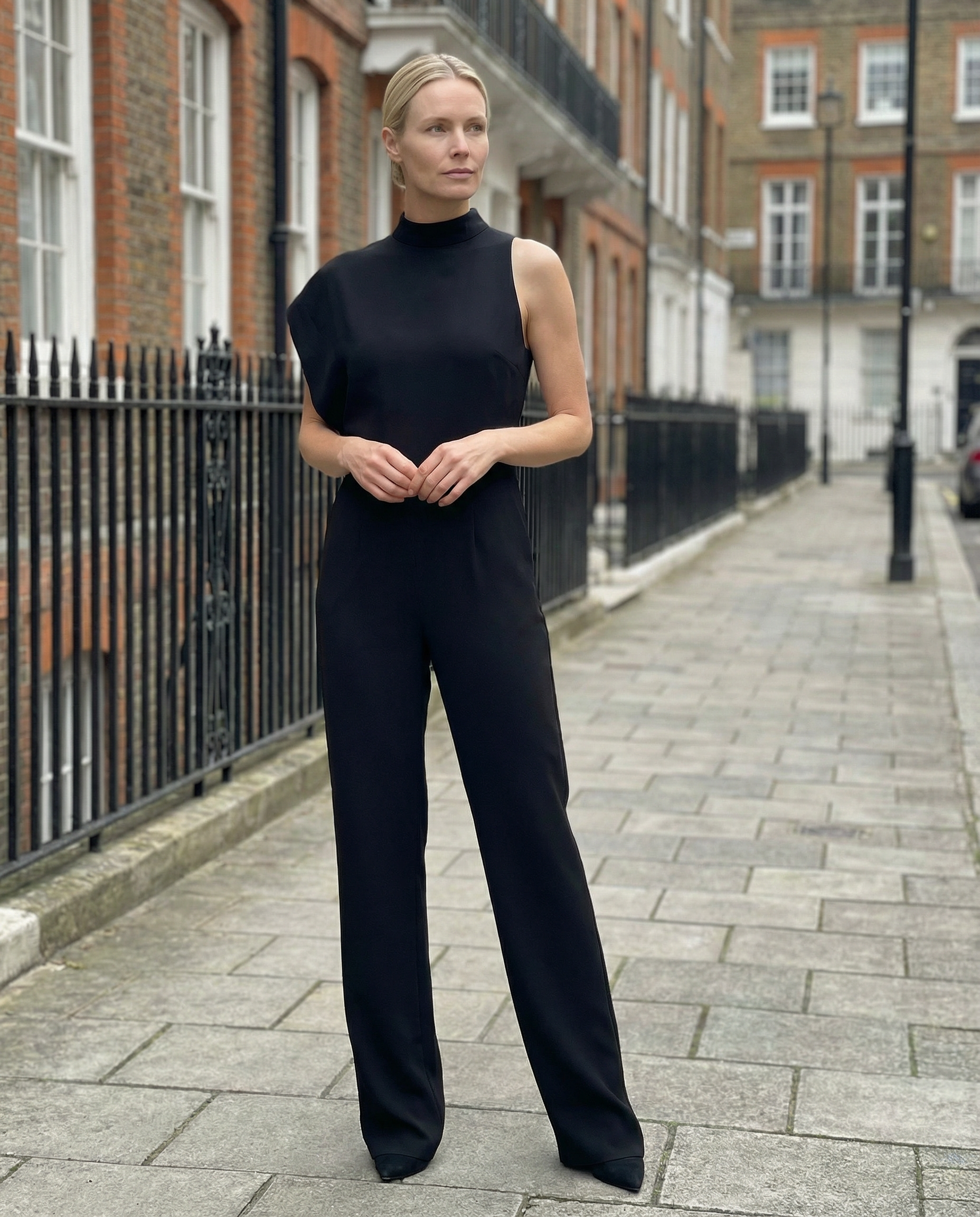 Jumpsuit Women Halter Neck Sleeveless Elegant Wide Leg
