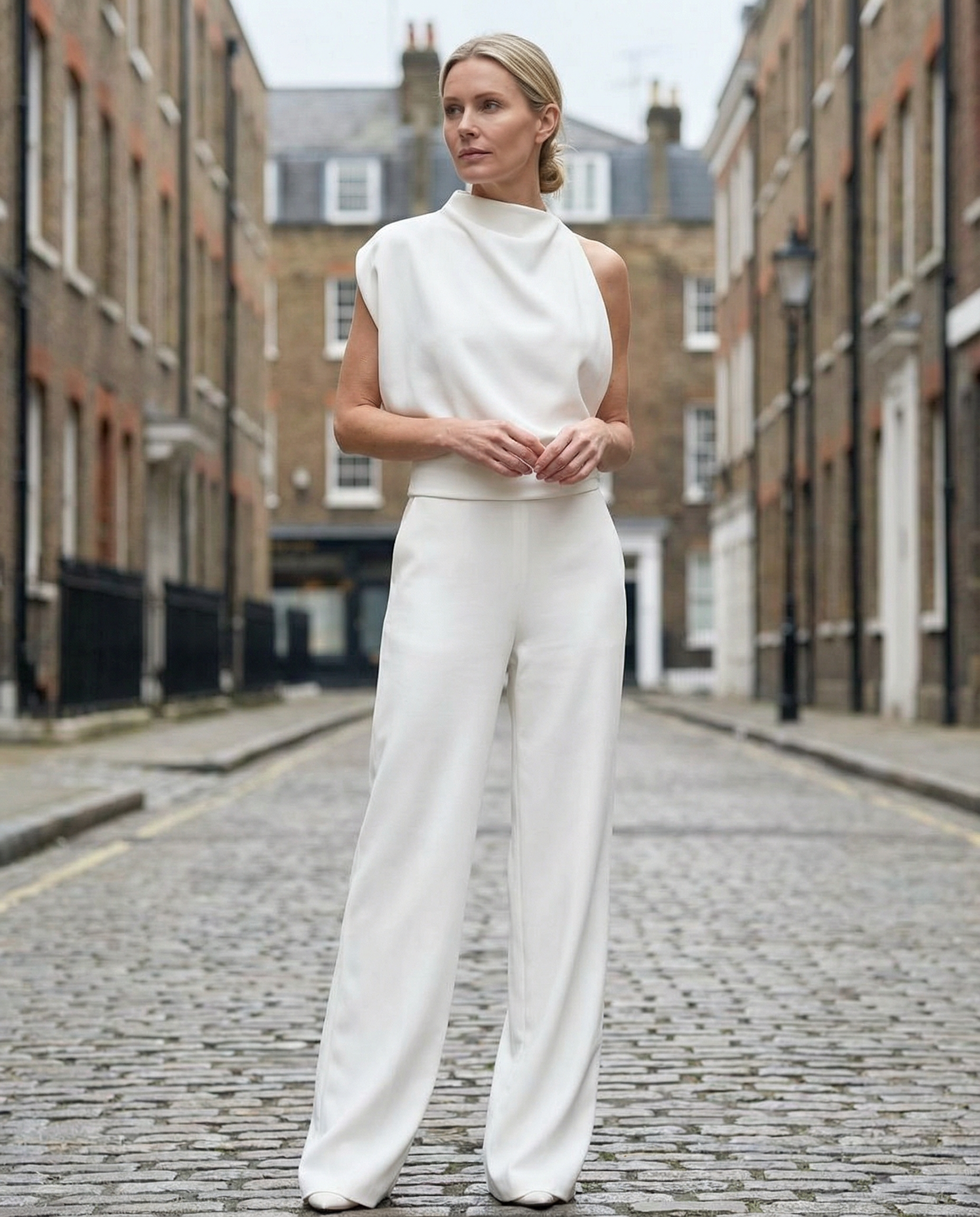 Jumpsuit Women Halter Neck Sleeveless Elegant Wide Leg