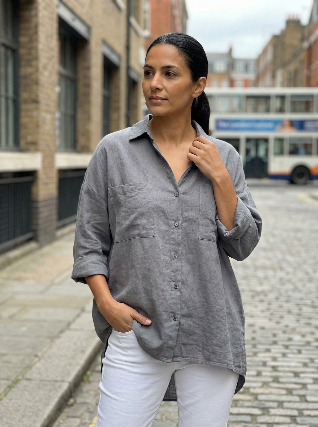 Blouse Women Front Button Closure Casual Fit