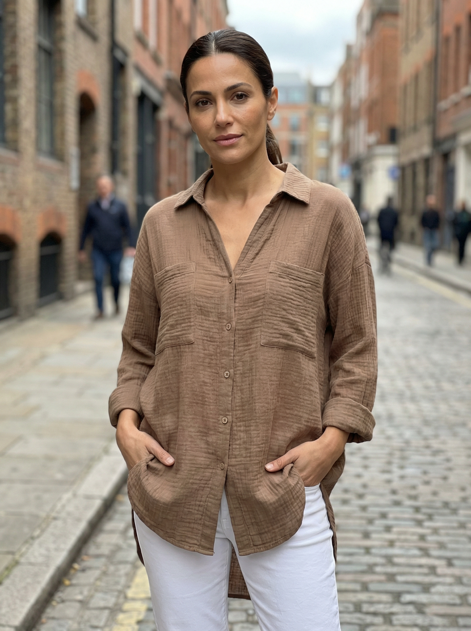Blouse Women Front Button Closure Casual Fit