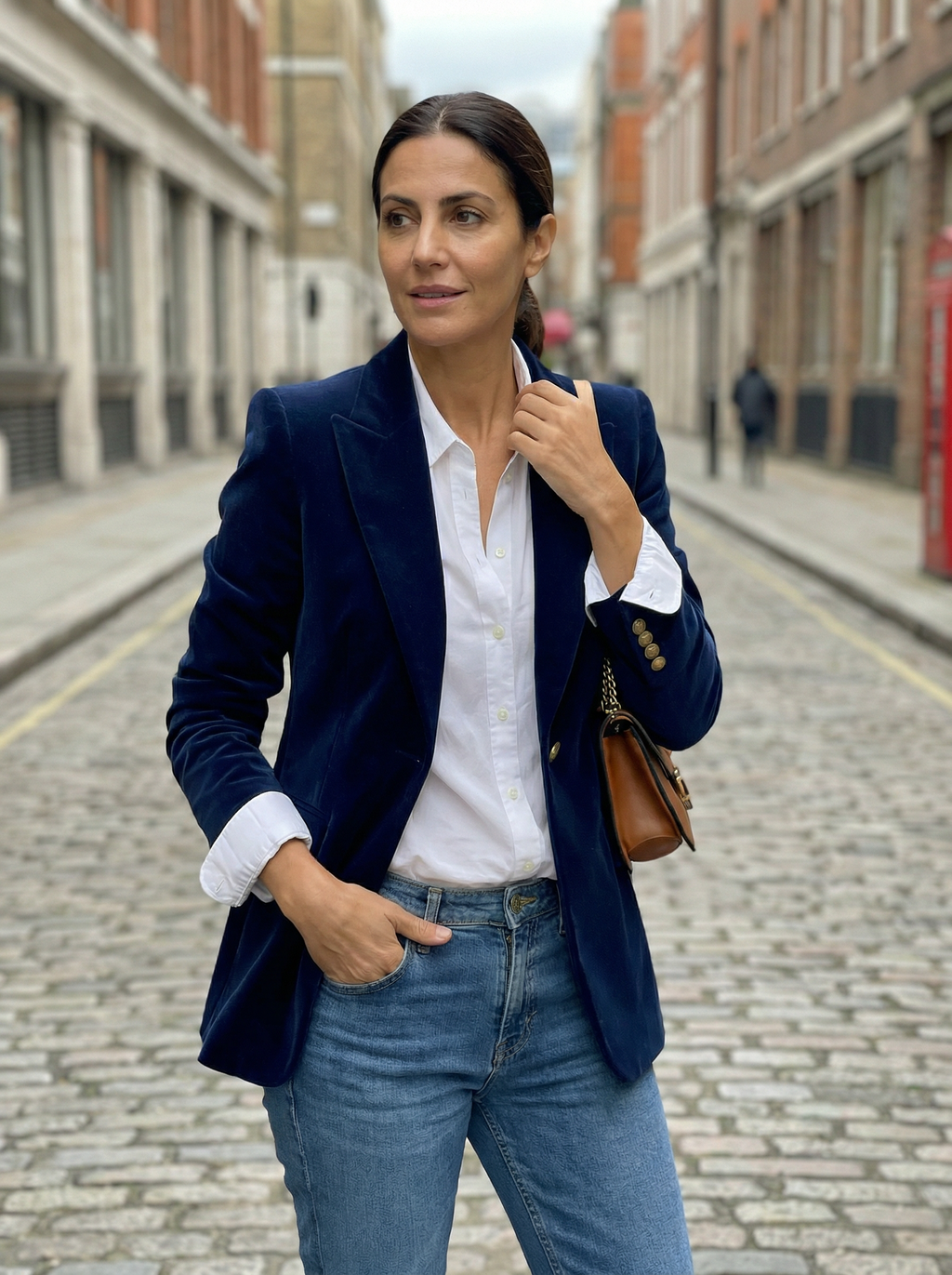 Blazer Women Tailored Fit Classic Lapel Gold Button Details