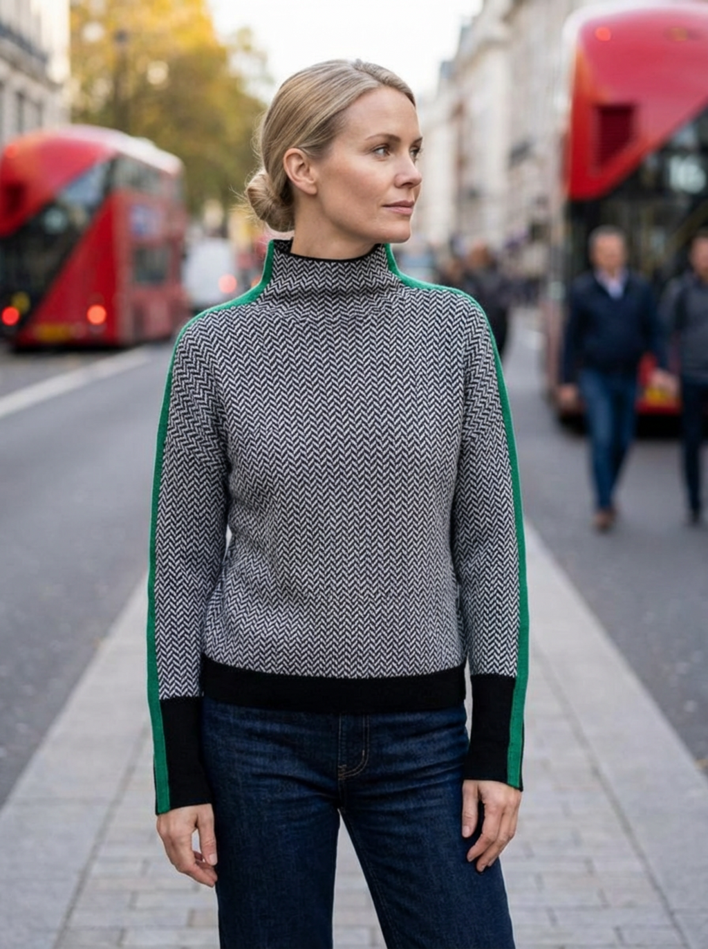 Turtleneck Sweater Women Ribbed Neck Regular Fit