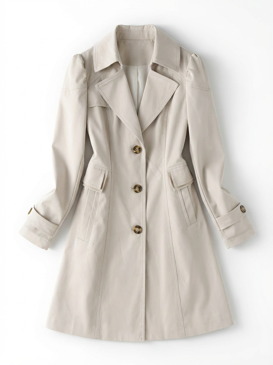 Overcoat Women Open Collar Relaxed Fit Trench‑Inspired