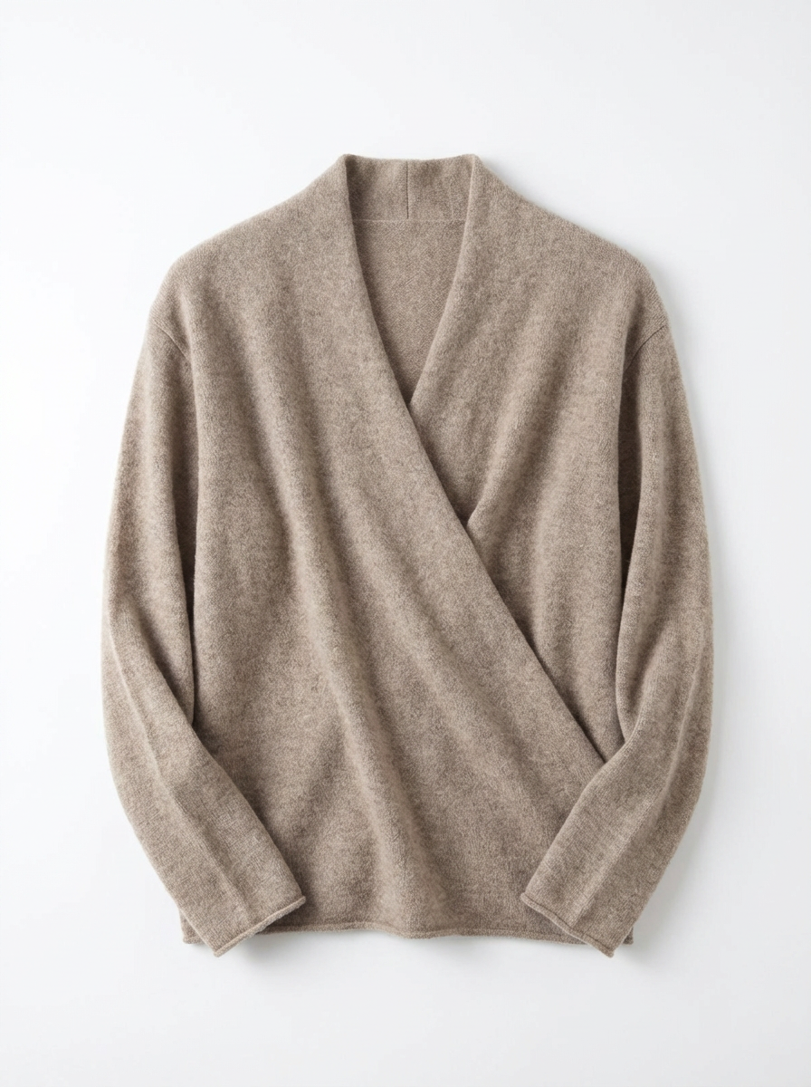 Sweater Women Wrap V‑Neck Relaxed Fit Crossed Wrap