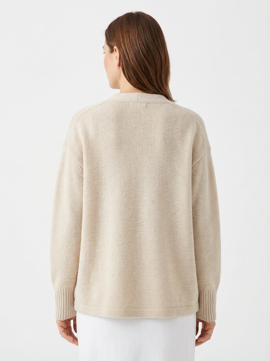 Cardigan Women Relaxed Fit Draped Button‑Front Knit