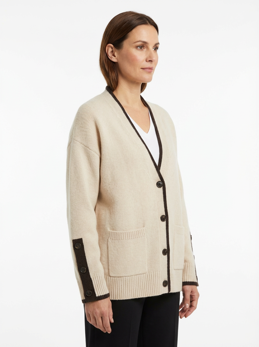 Cardigan Women Relaxed Fit Draped Button‑Front Knit