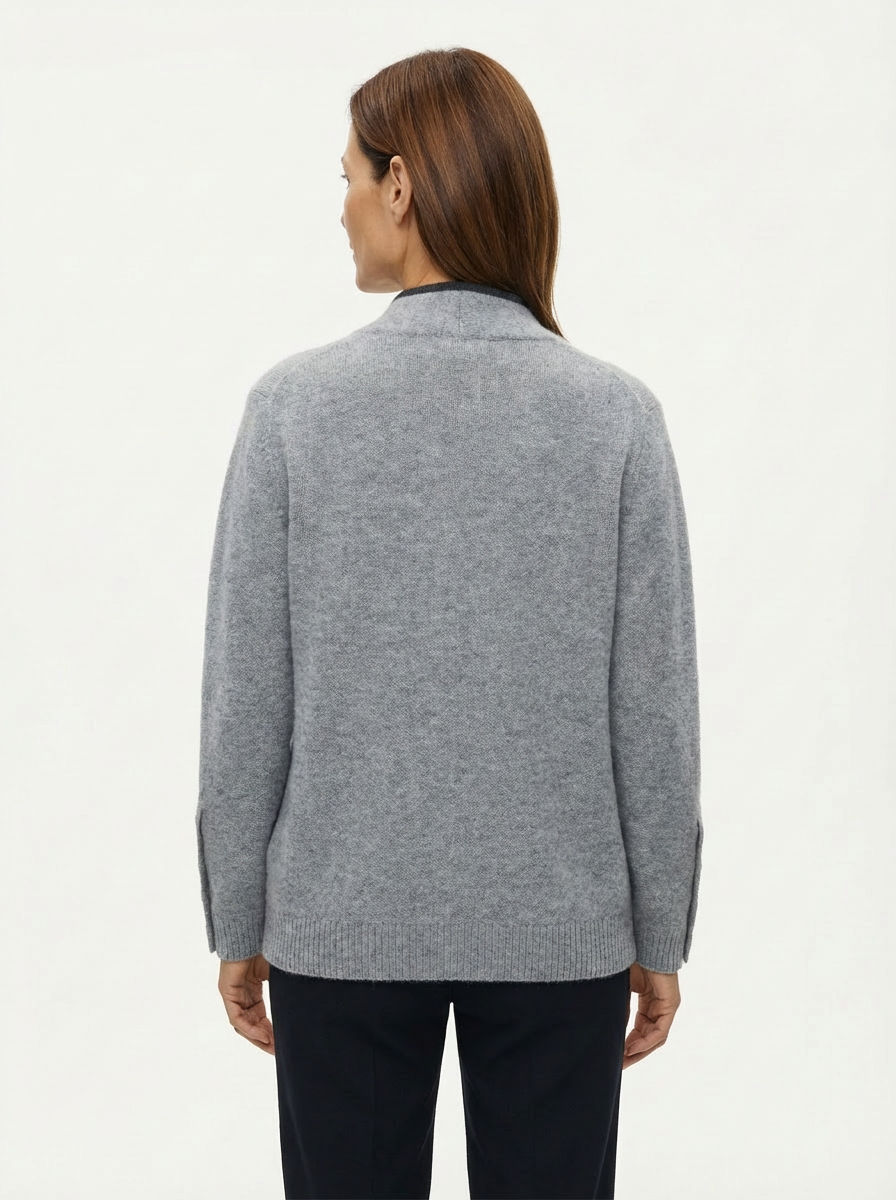 Cardigan Women Relaxed Fit Draped Button‑Front Knit