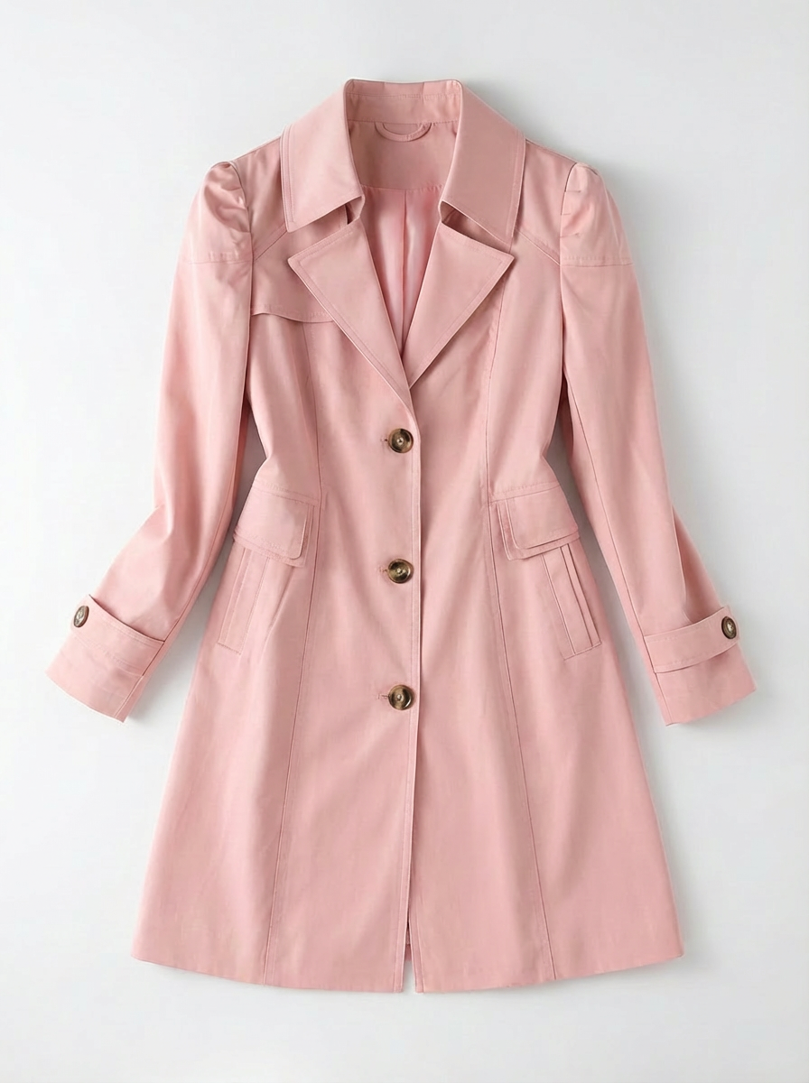 Overcoat Women Open Collar Relaxed Fit Trench‑Inspired