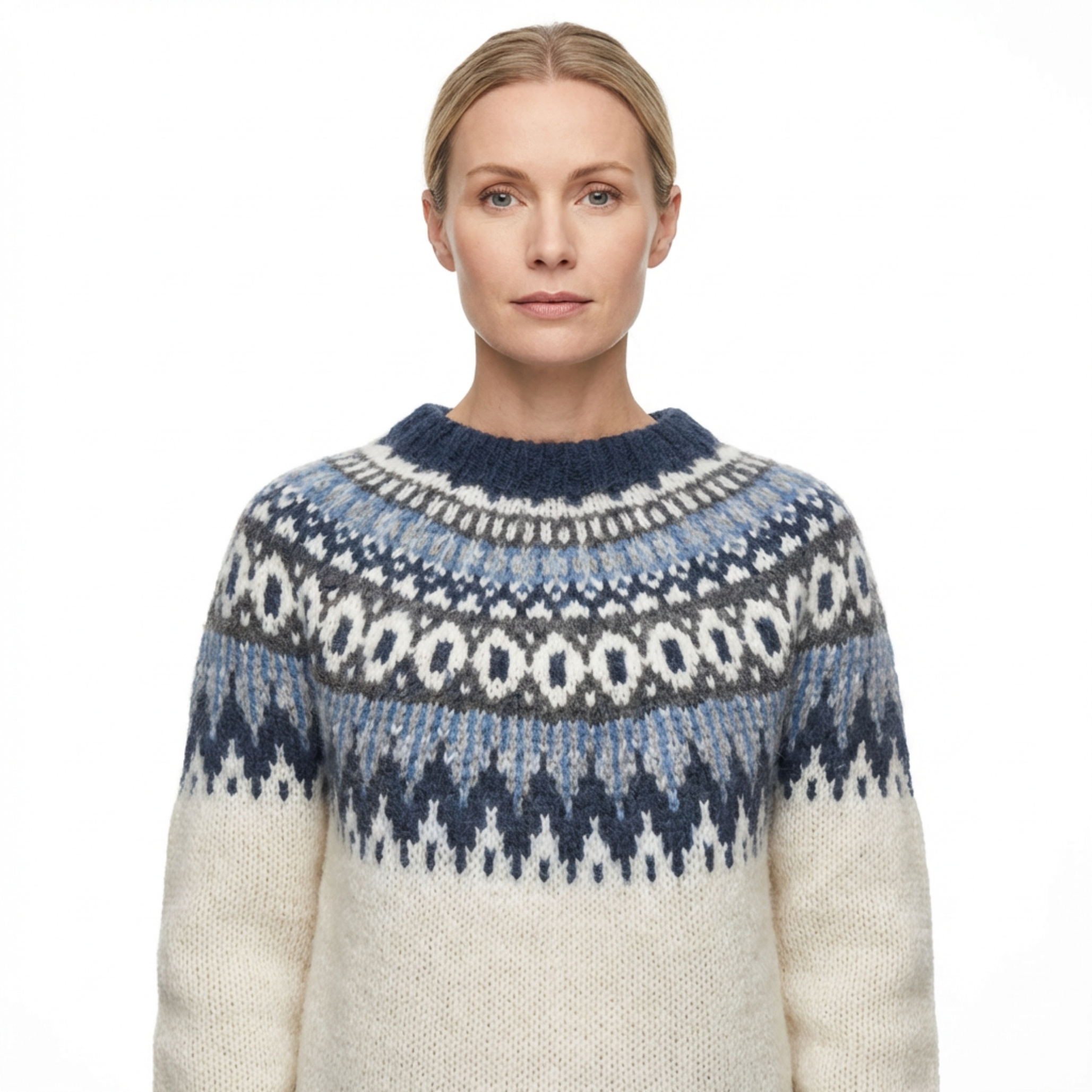 Sweater Women Nordic Pattern Knitted Relaxed Fit