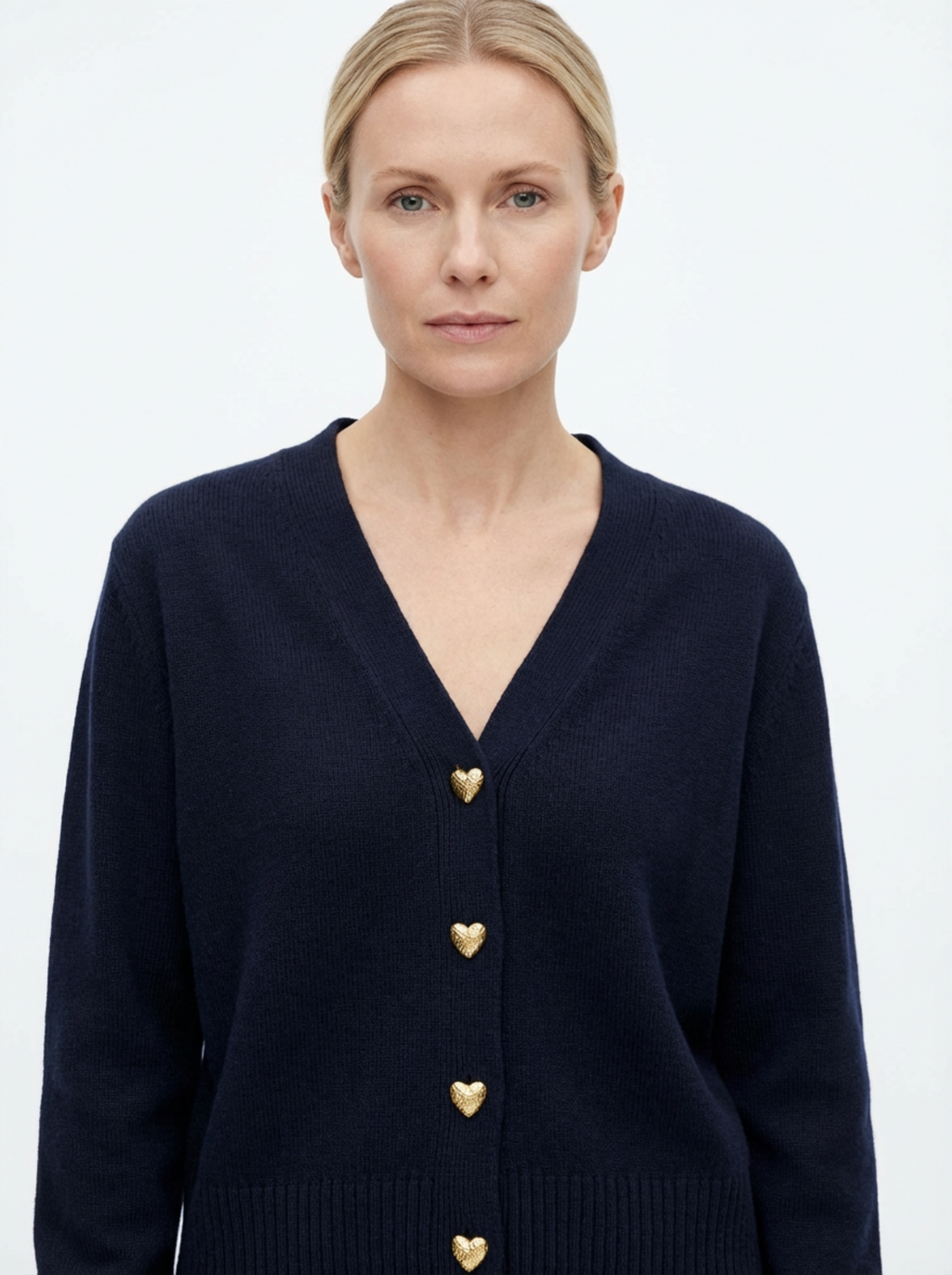 Cardigan Women Knitted Button Front Hip-Length