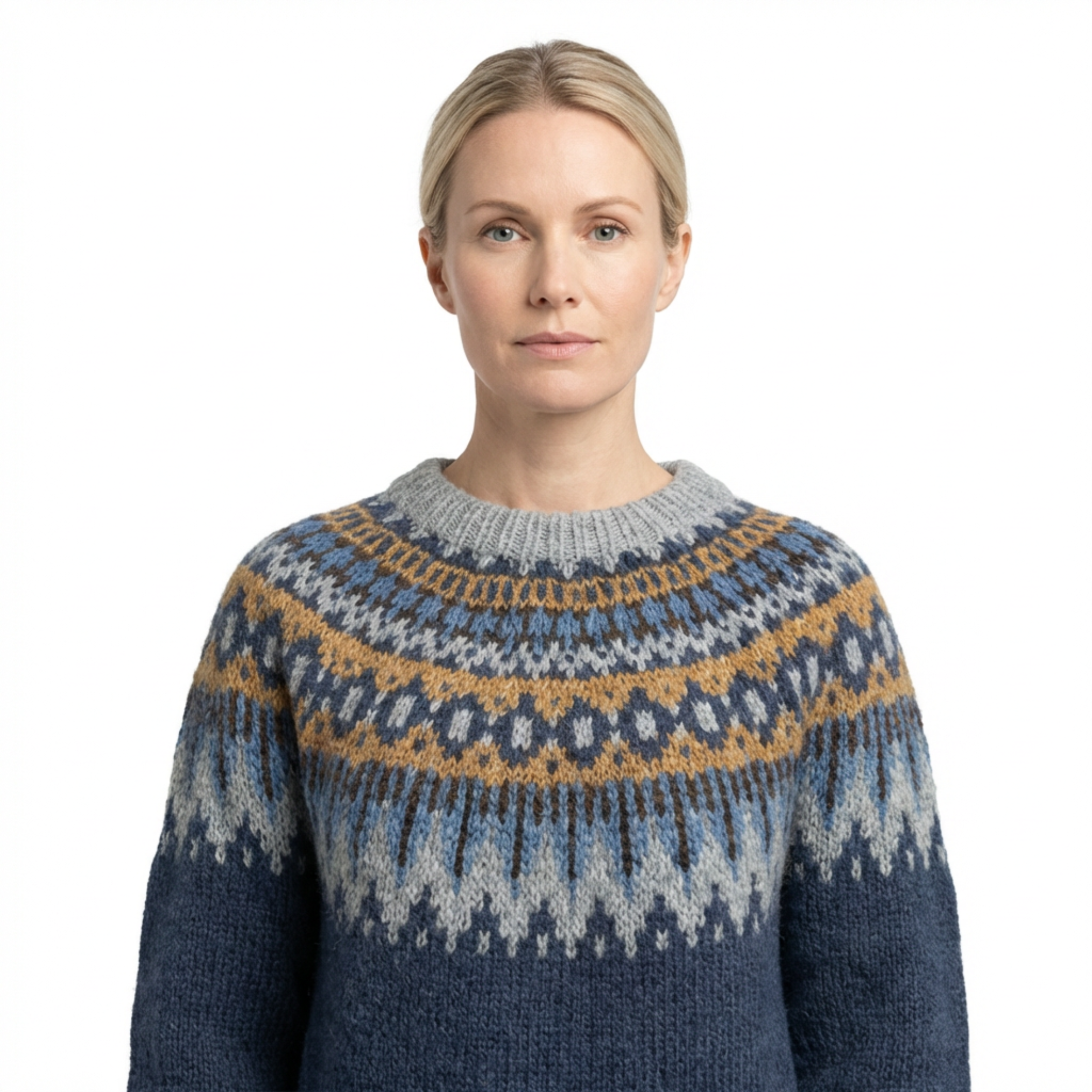Sweater Women Nordic Pattern Knitted Relaxed Fit