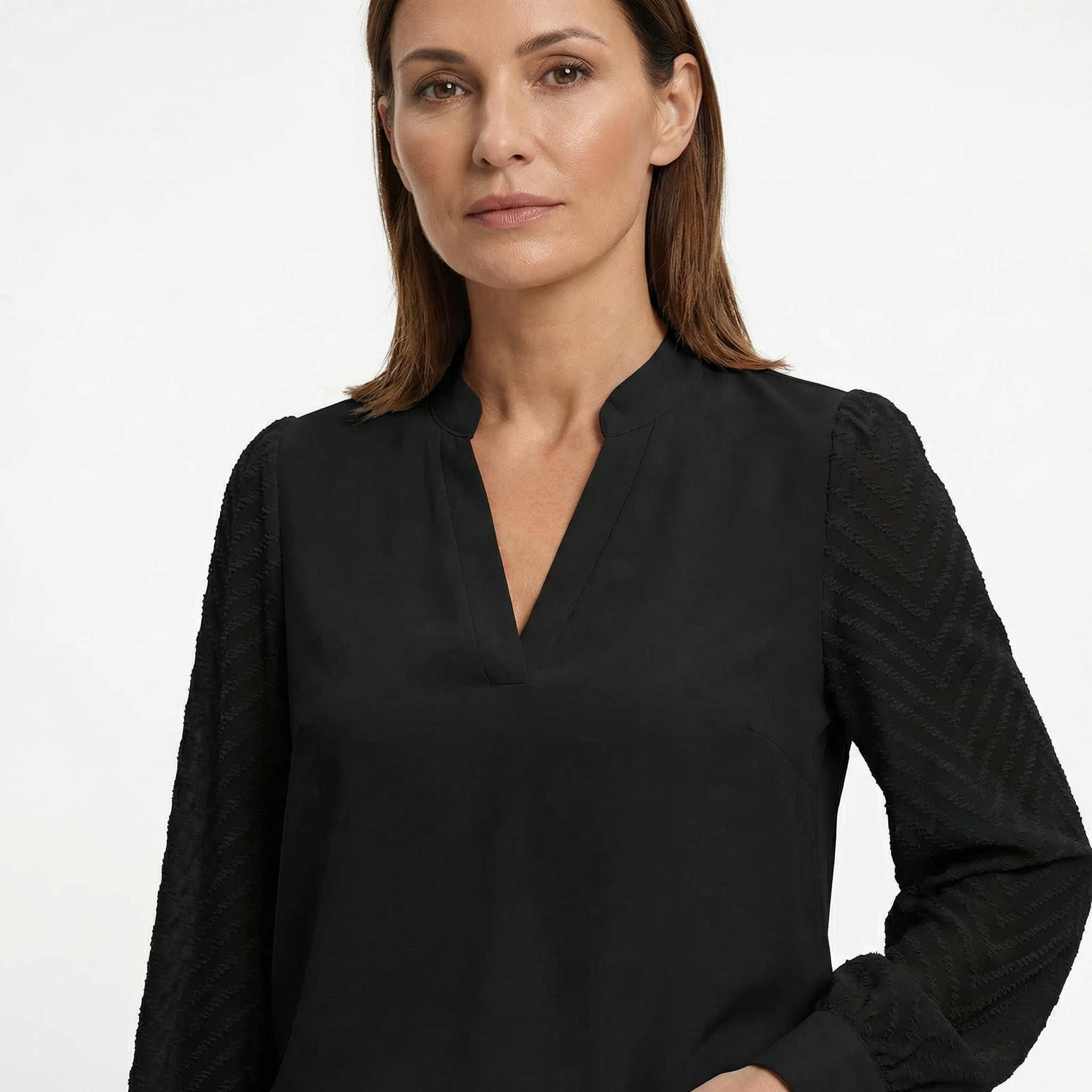 Top Women V‑Neck Smooth Draped Silhouette