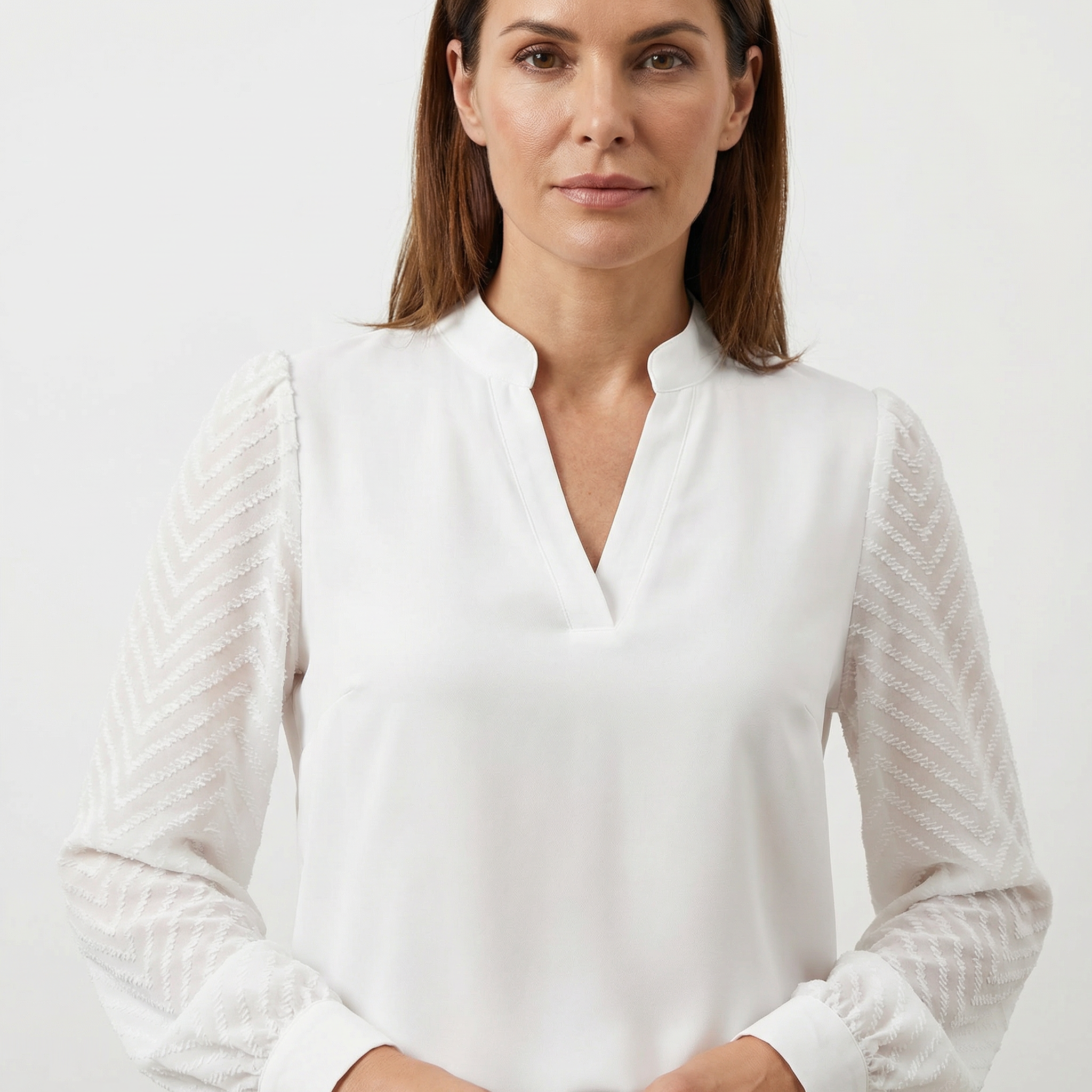 Top Women V‑Neck Smooth Draped Silhouette