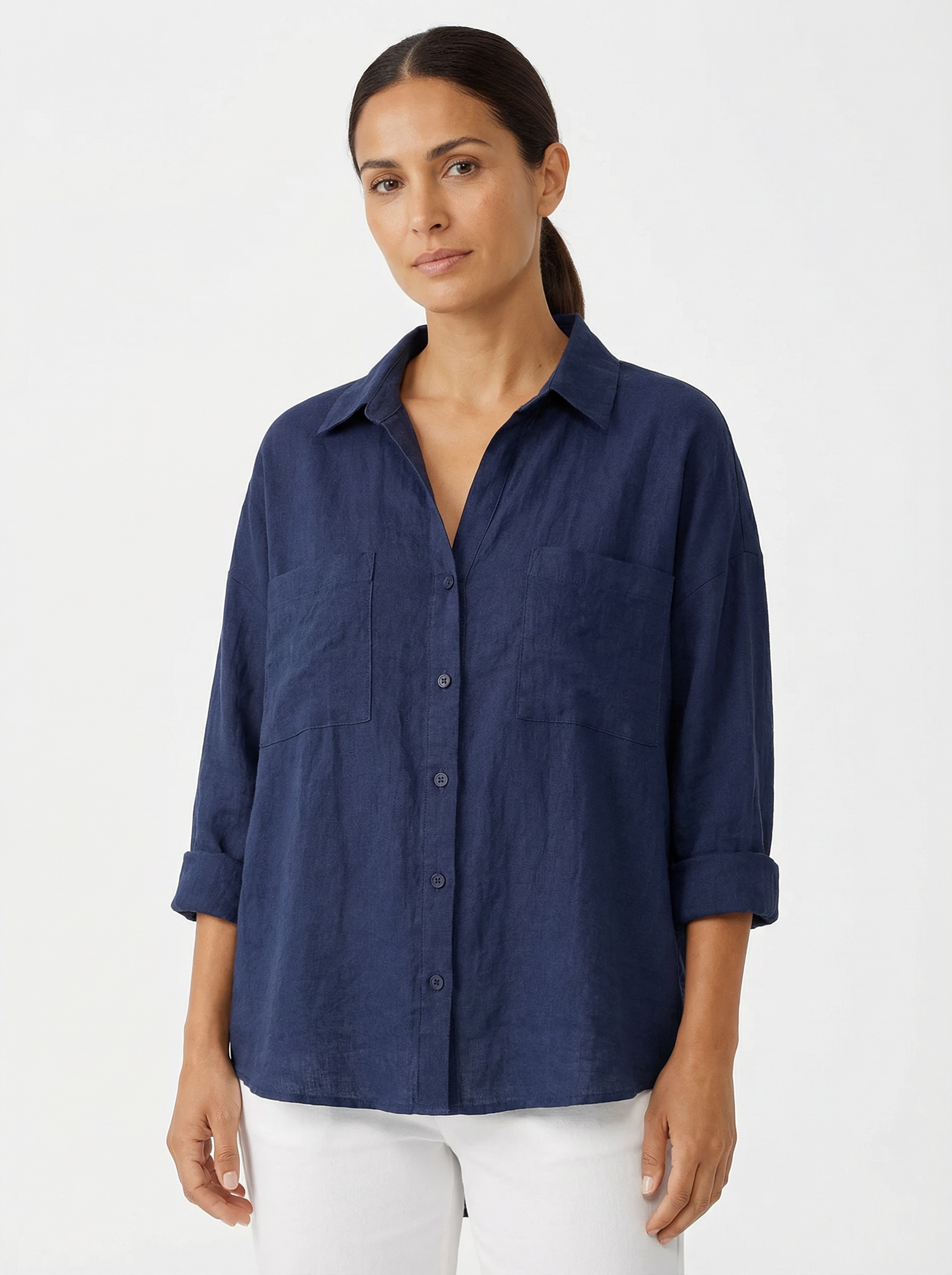 Blouse Women Front Button Closure Casual Fit