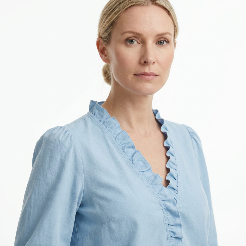 Blouse for Women with Elegant Ruches & Relaxed Cut