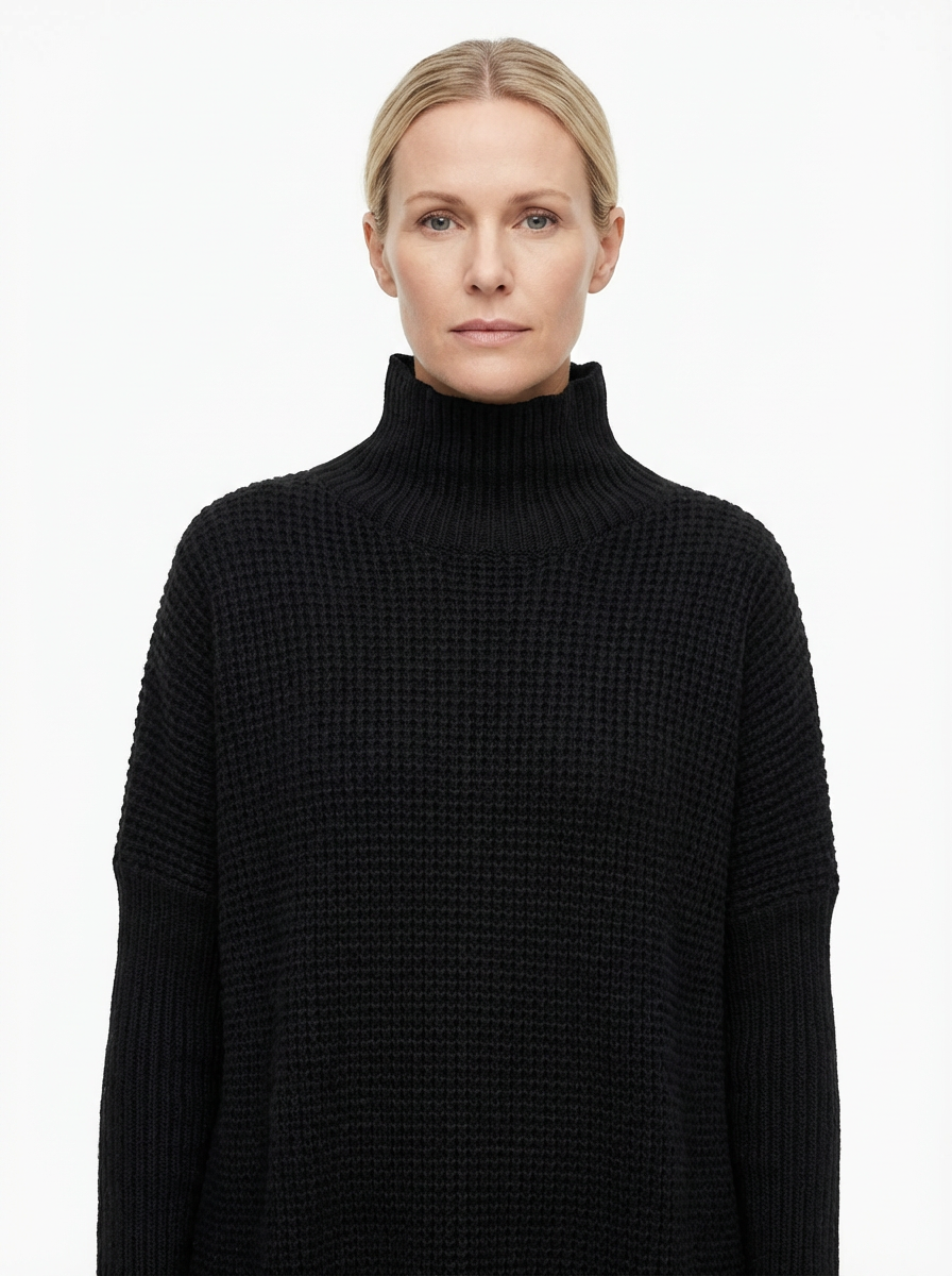 Oversized Turtleneck Sweater Women Loose Fit Hip-Length