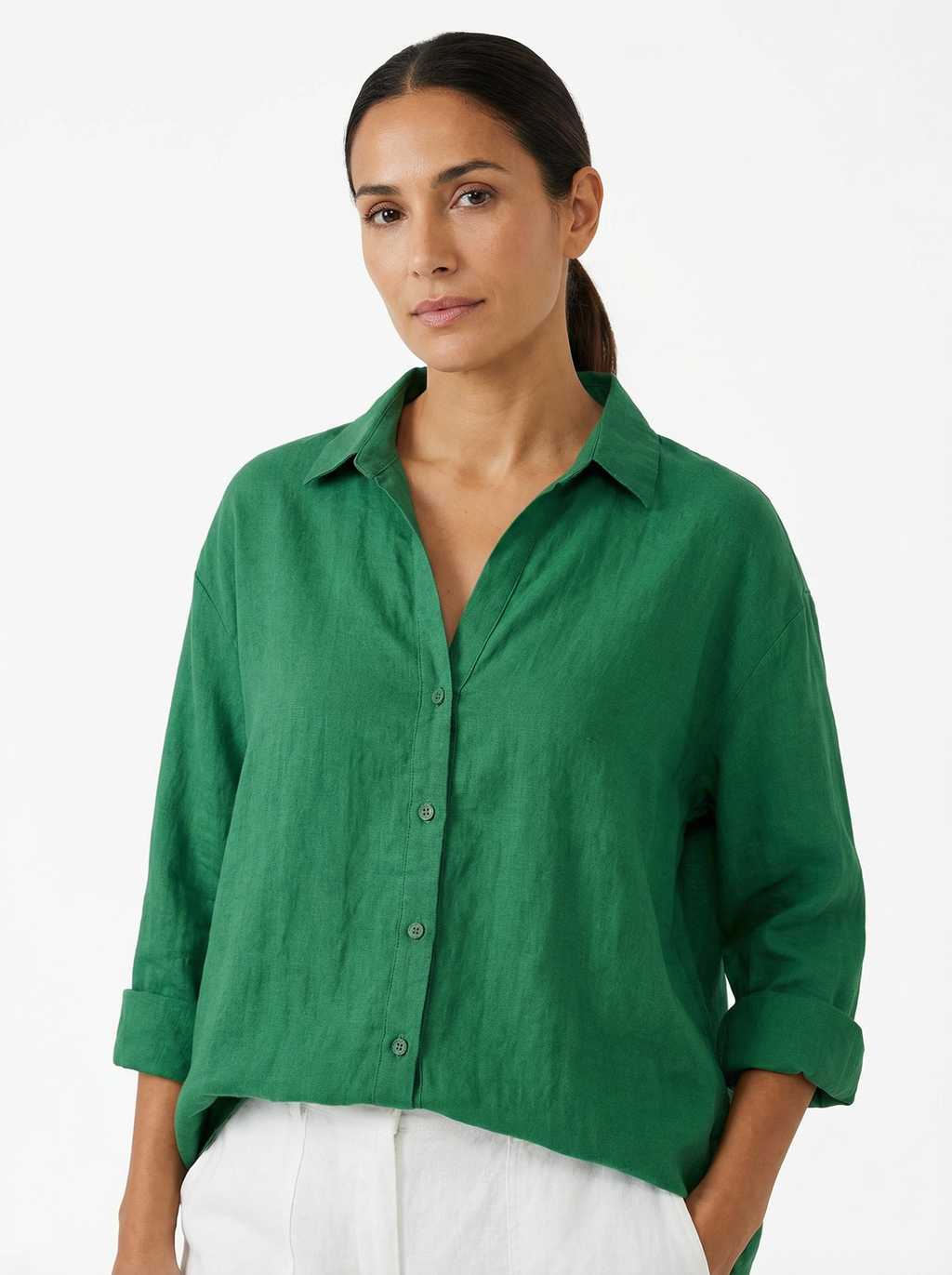 Blouse Women Front Button Closure Casual Fit