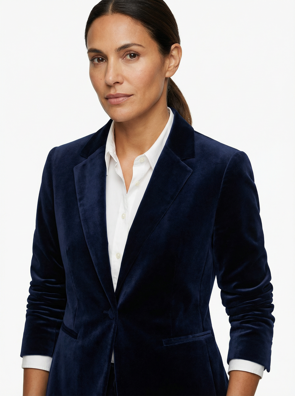 Blazer Women Tailored Fit Classic Lapel Gold Button Details