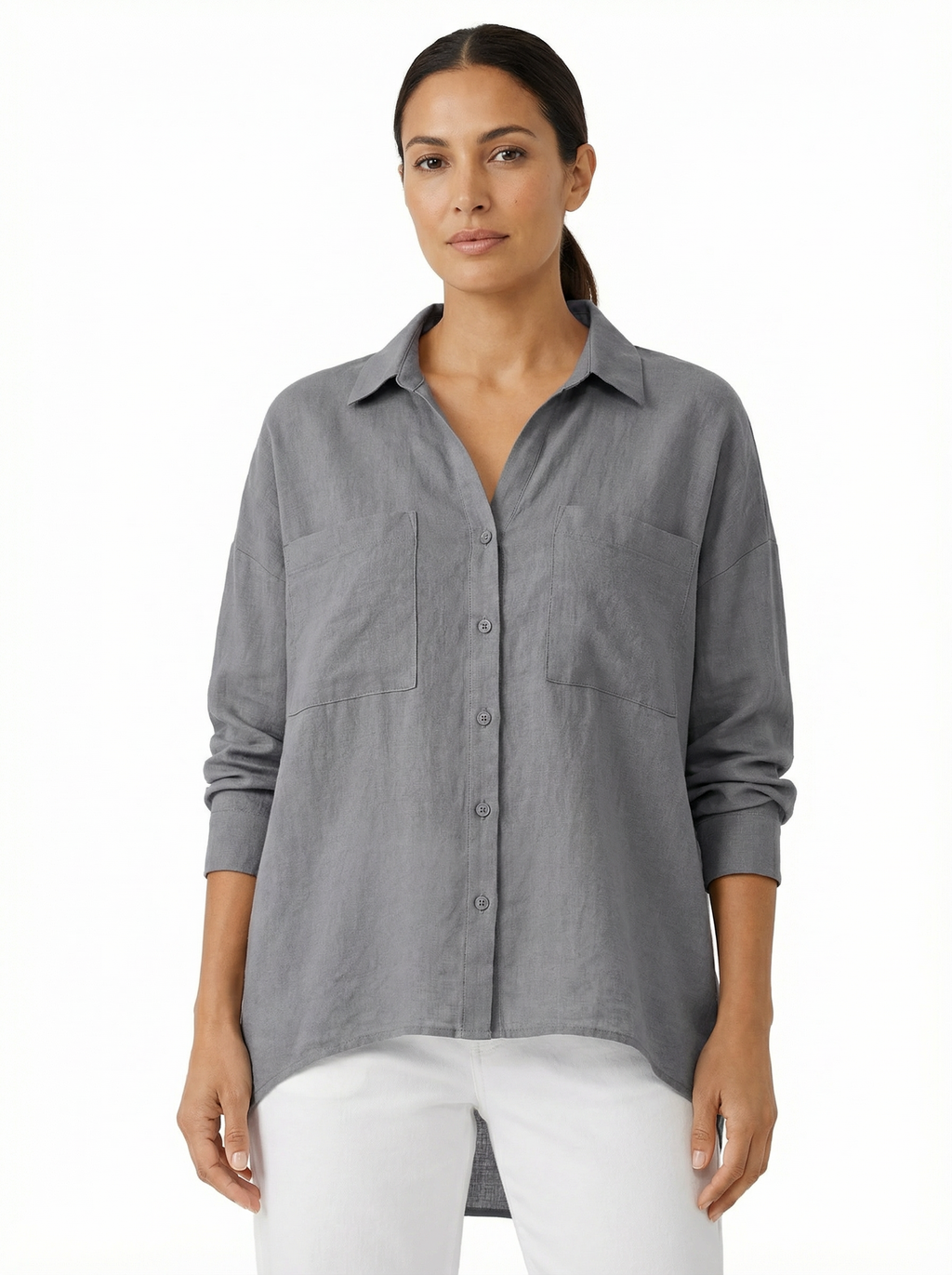 Blouse Women Front Button Closure Casual Fit