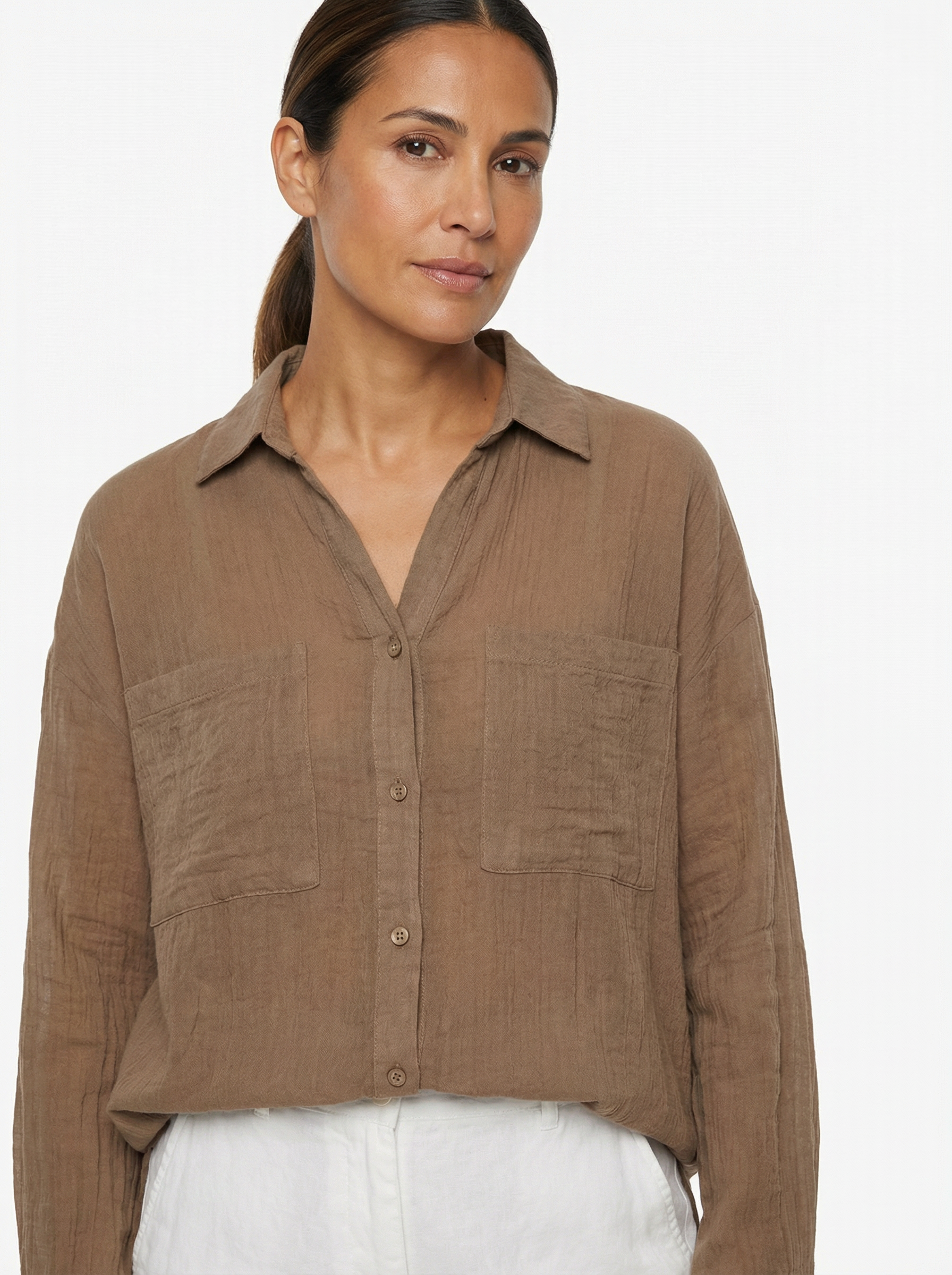 Blouse Women Front Button Closure Casual Fit
