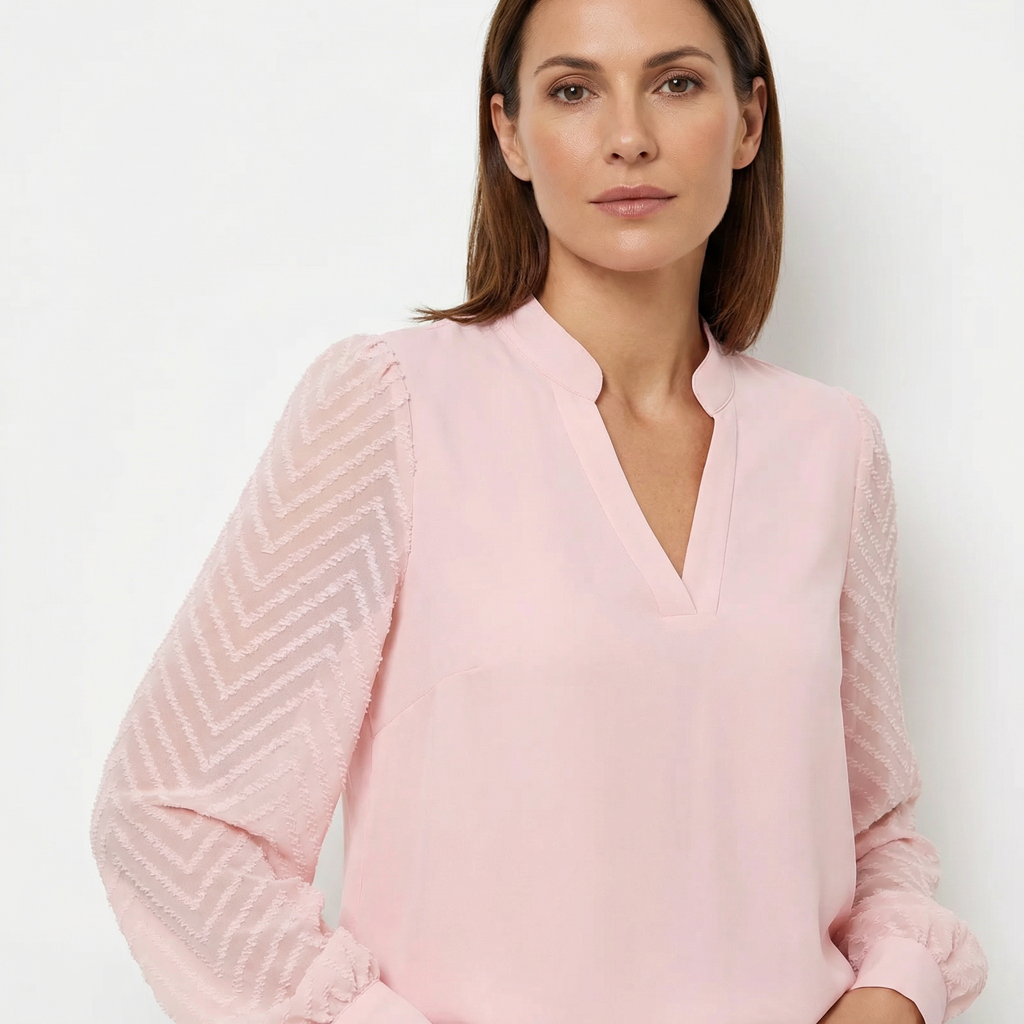 Top Women V‑Neck Smooth Draped Silhouette