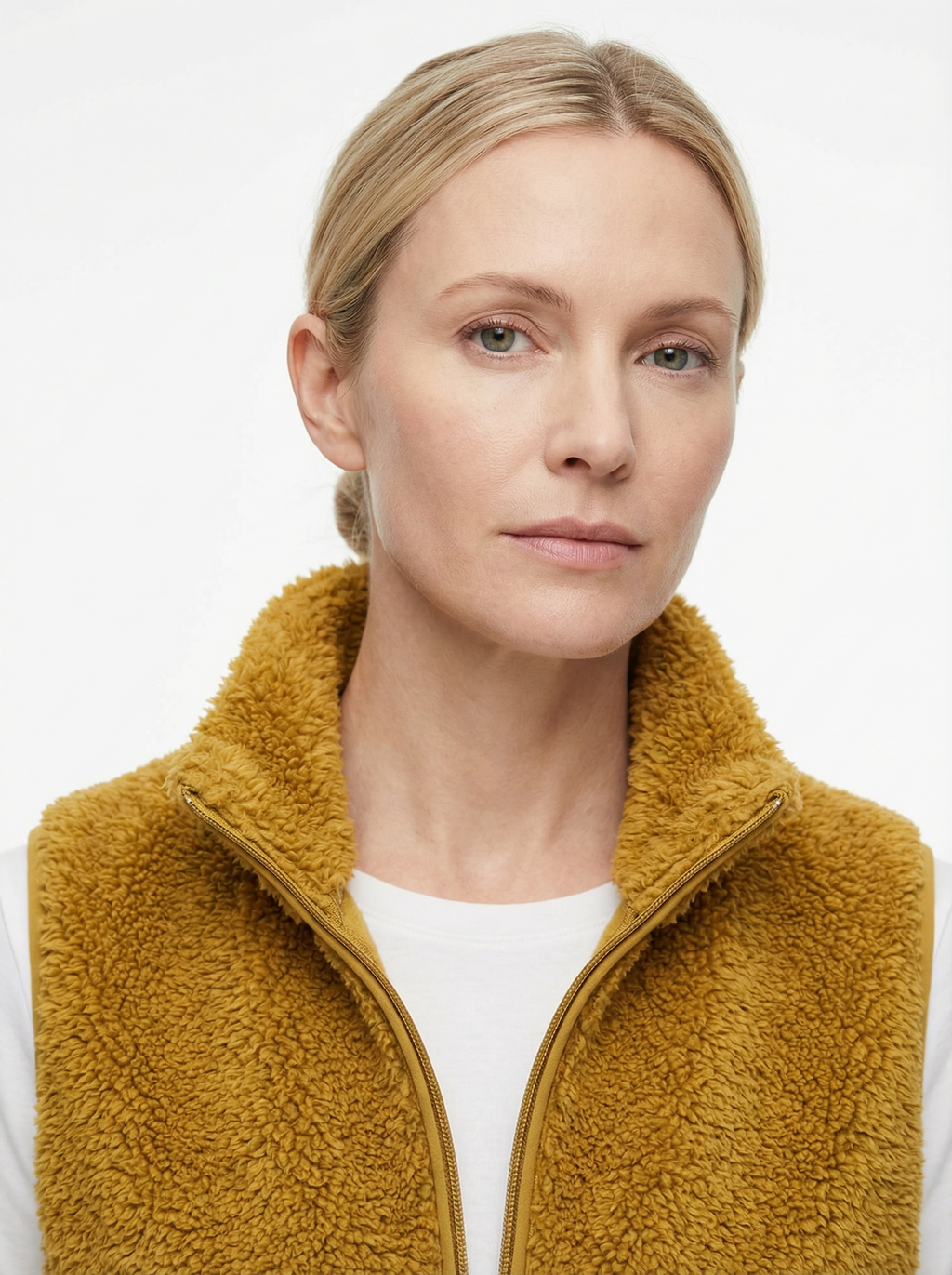 Vest Women Sleeveless Fleece Pocket Detail