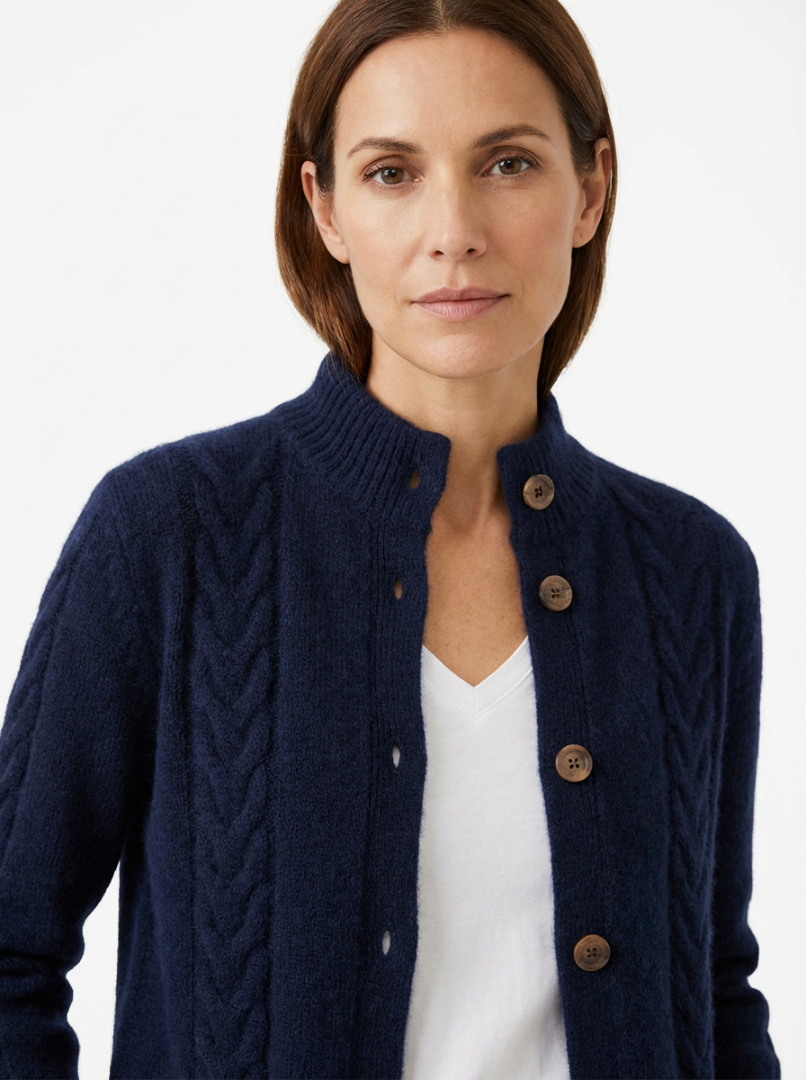 Cardigan Women Cable Knit Open-Front Relaxed Fit