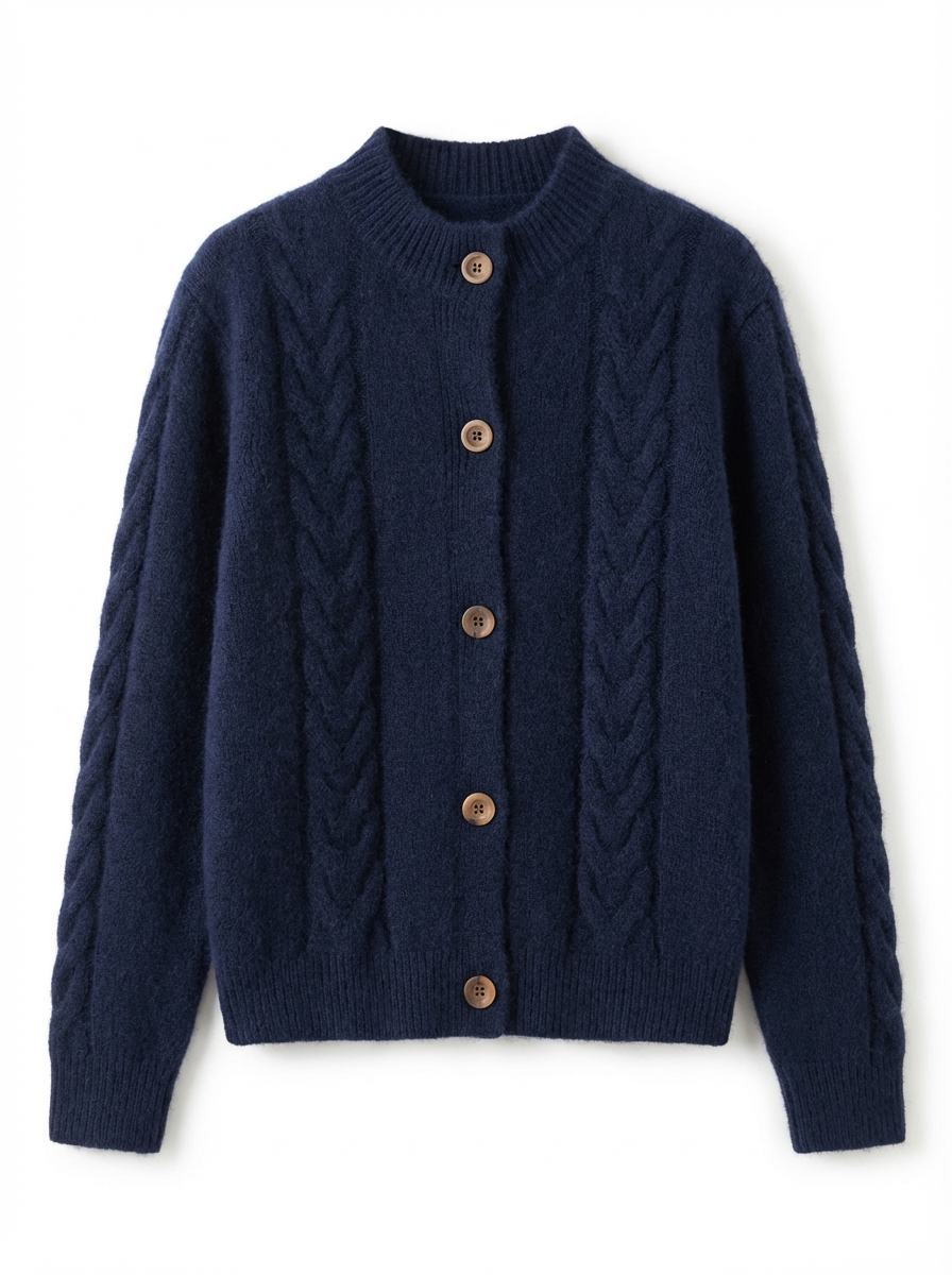 Cardigan Women Cable Knit Open-Front Relaxed Fit