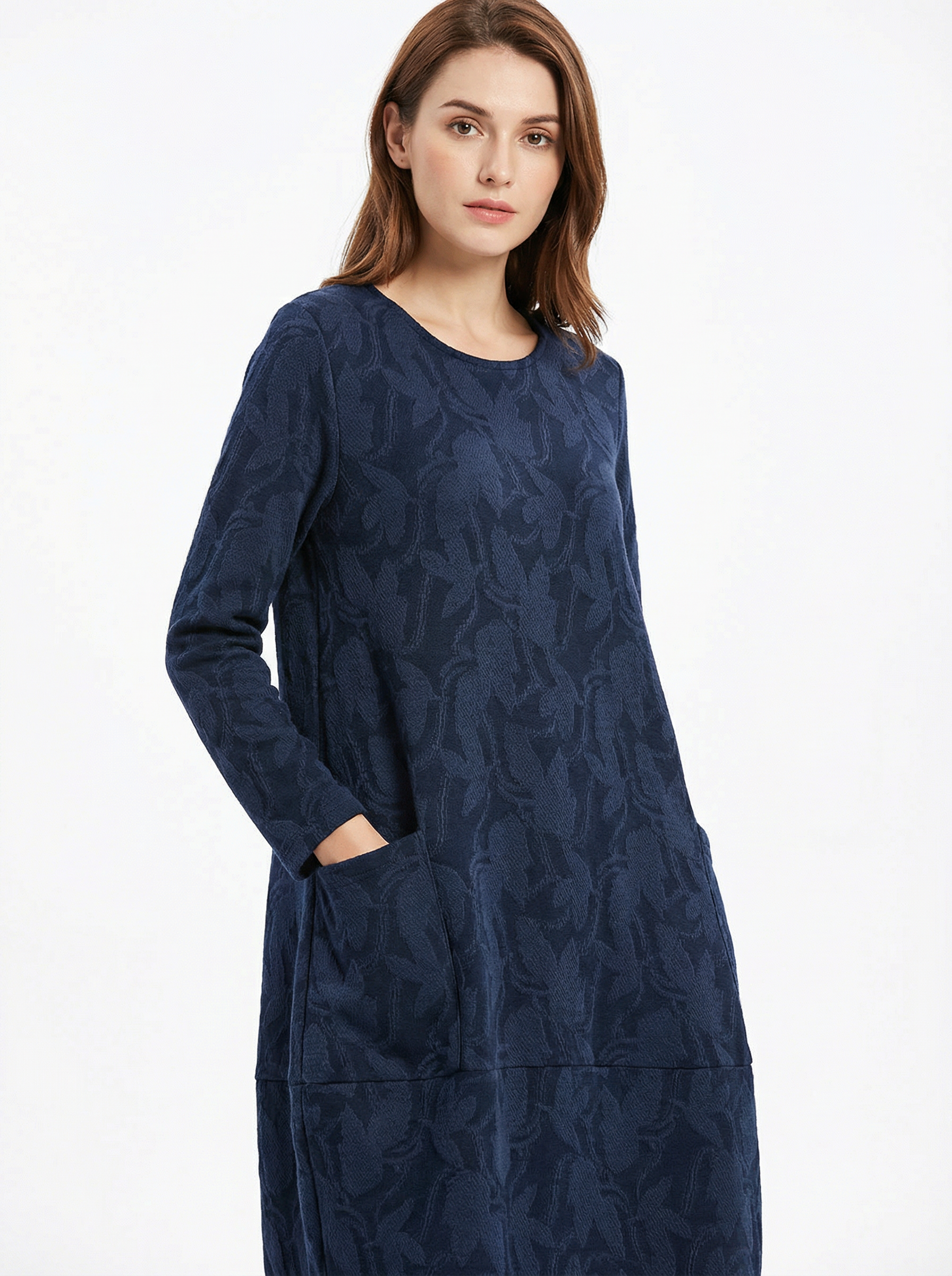 Women’s Classic Winter Dress with Full Sleeves & Relaxed Cut