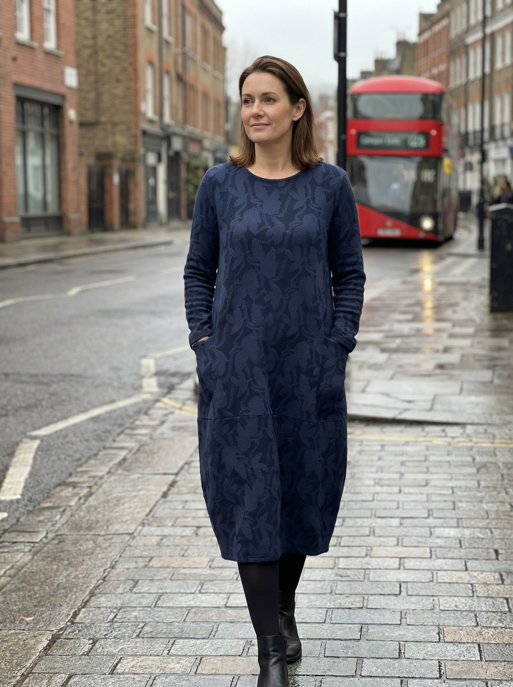 Women’s Classic Winter Dress with Full Sleeves & Relaxed Cut