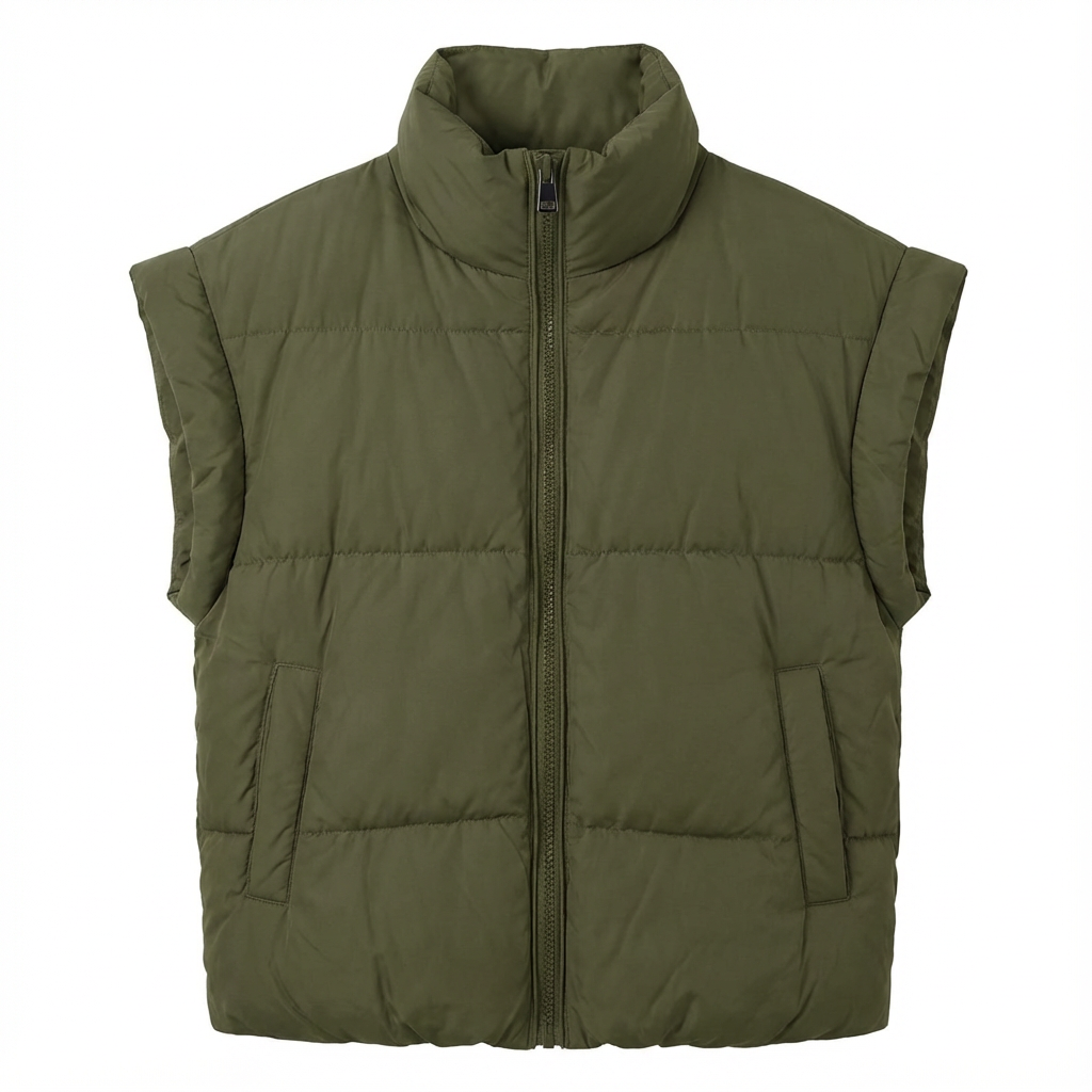 Vest Women Sleeveless Puffer Vest with High Collar