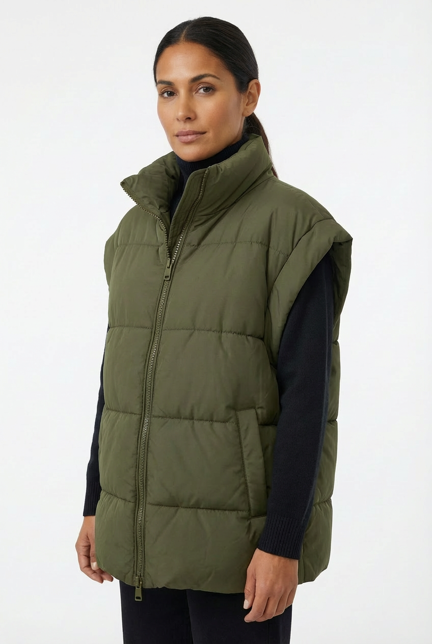 Vest Women Sleeveless Puffer Vest with High Collar