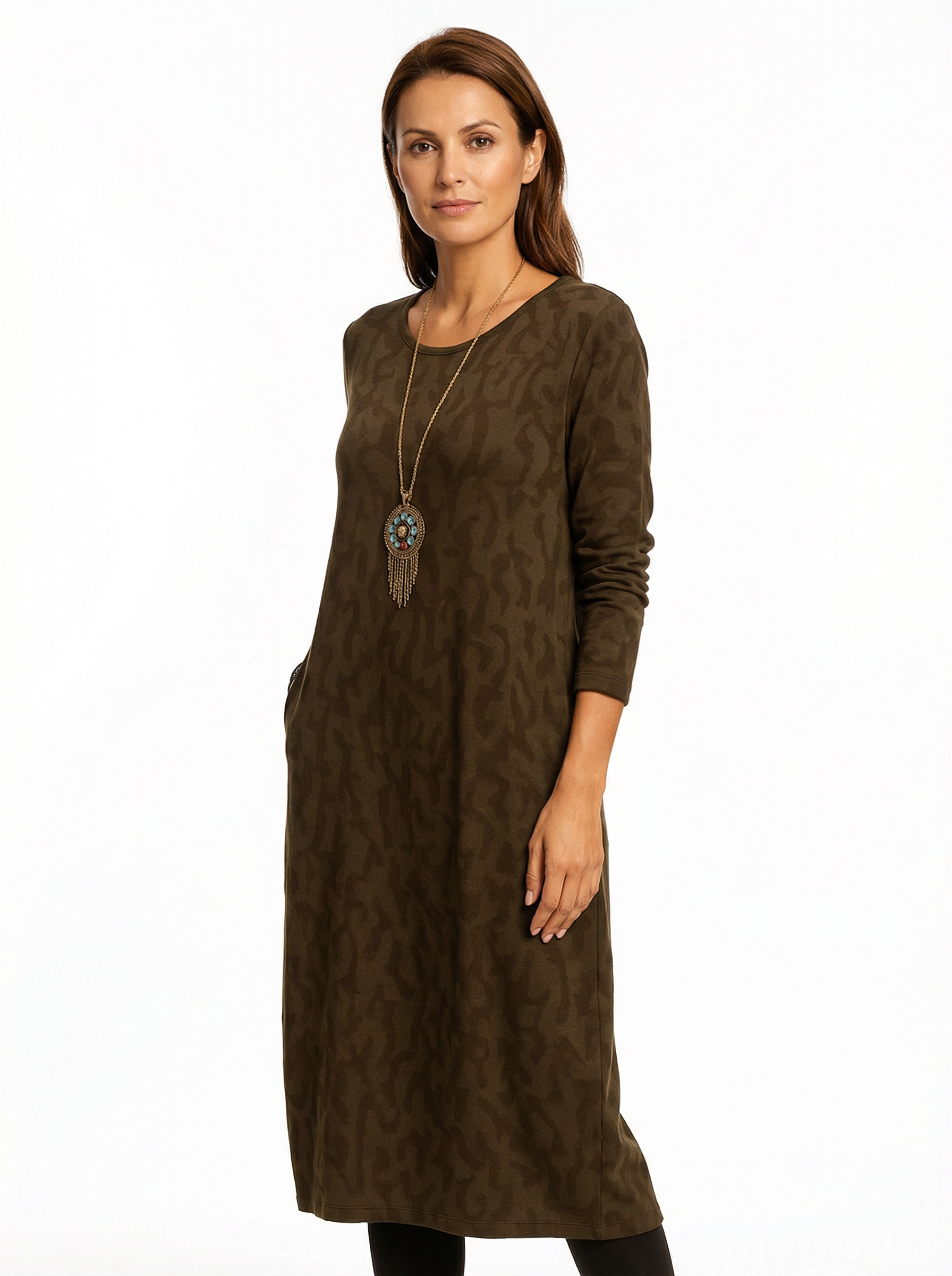 Women’s Classic Winter Dress with Full Sleeves & Relaxed Cut