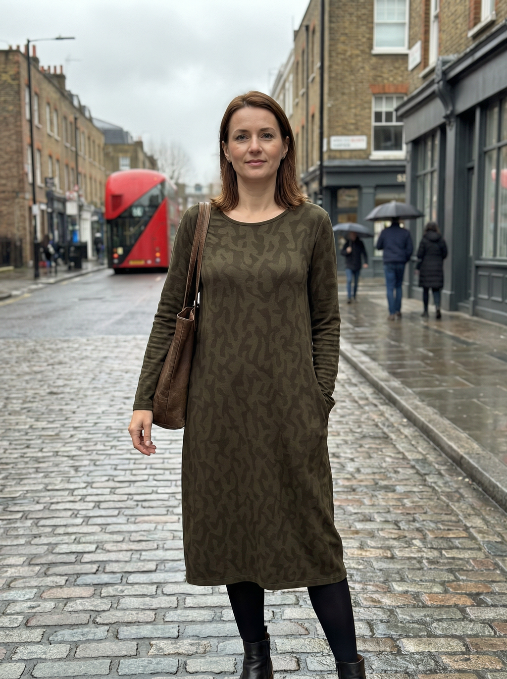 Women’s Classic Winter Dress with Full Sleeves & Relaxed Cut