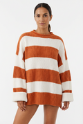 Sweater Women Striped Crew Neck Oversized Fit