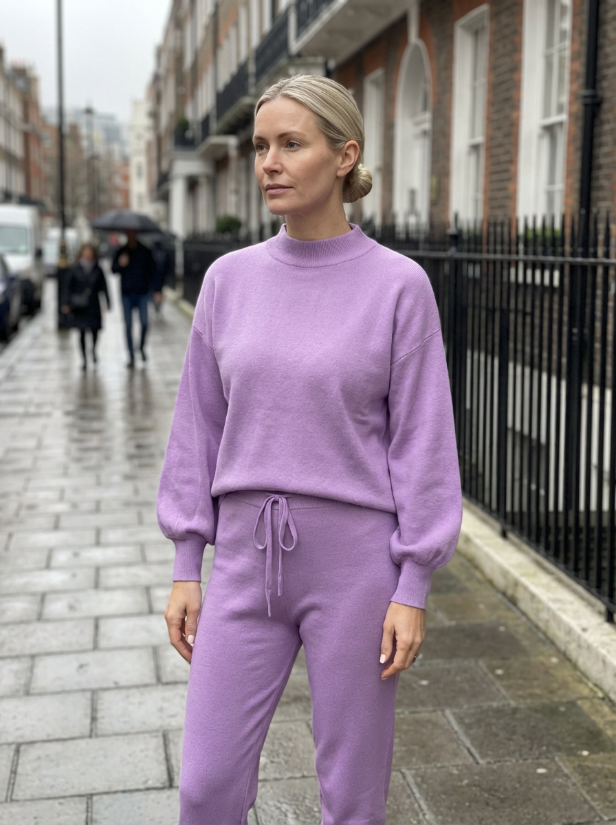 Tracksuit Women 2-Piece Set Relaxed Fit Balloon Sleeves