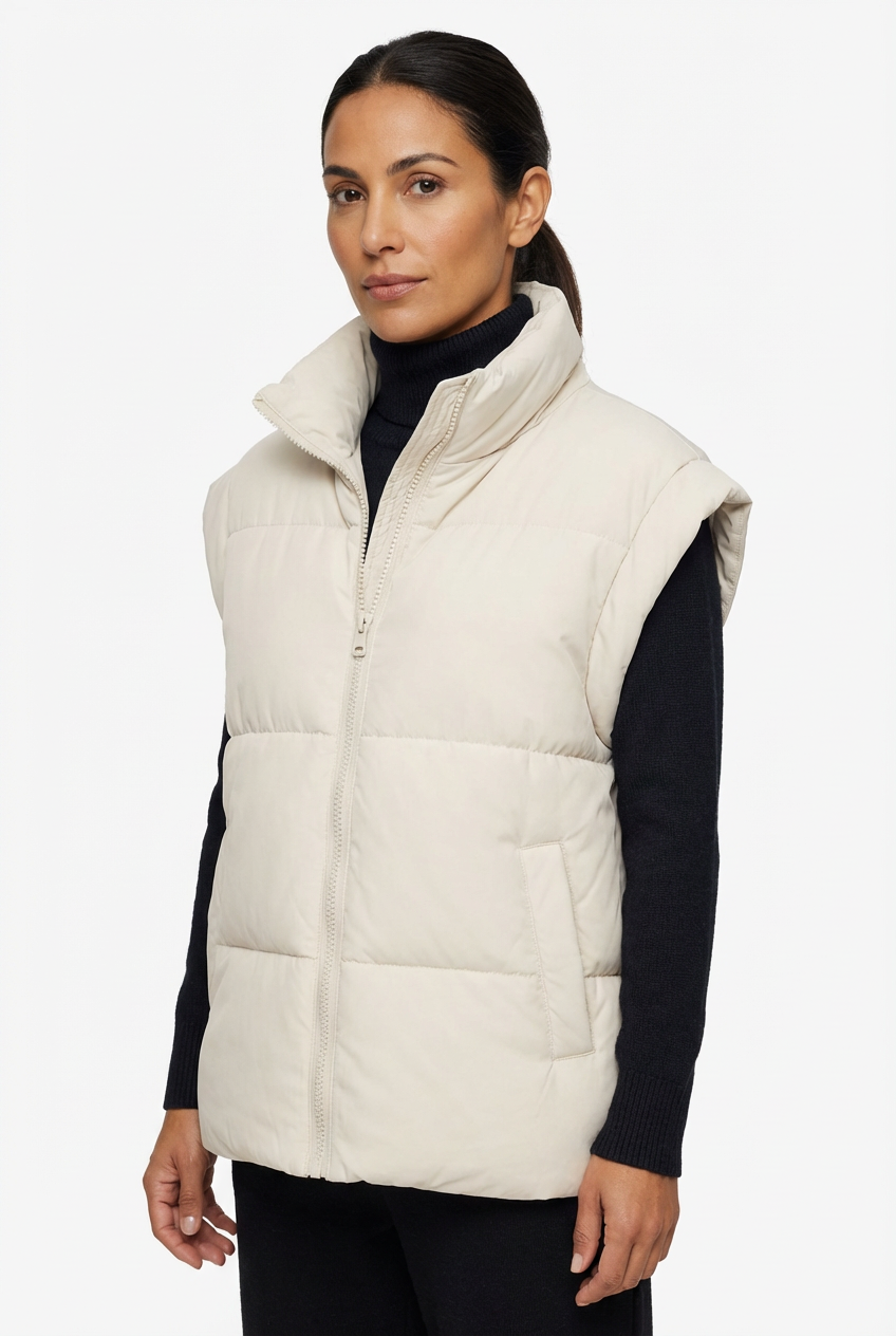 Vest Women Sleeveless Puffer Vest with High Collar