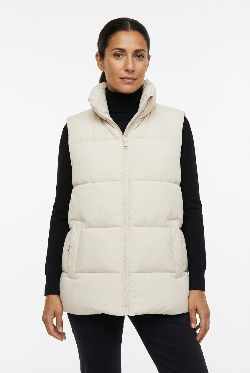 Vest Women Sleeveless Puffer Vest with High Collar