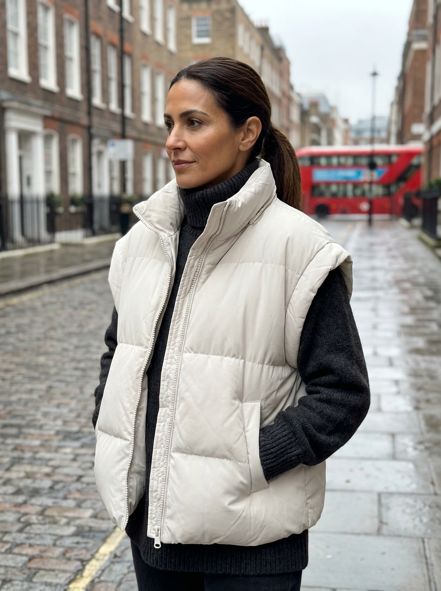 Vest Women Sleeveless Puffer Vest with High Collar