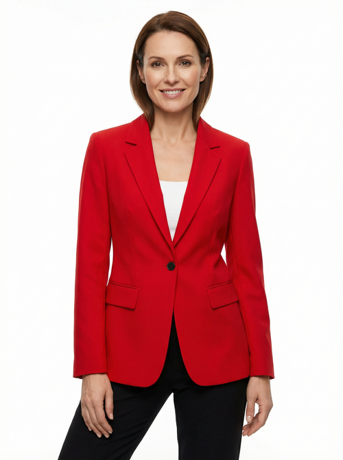 Blazer for Women with Figure-Defining Cut & Lapel Collar