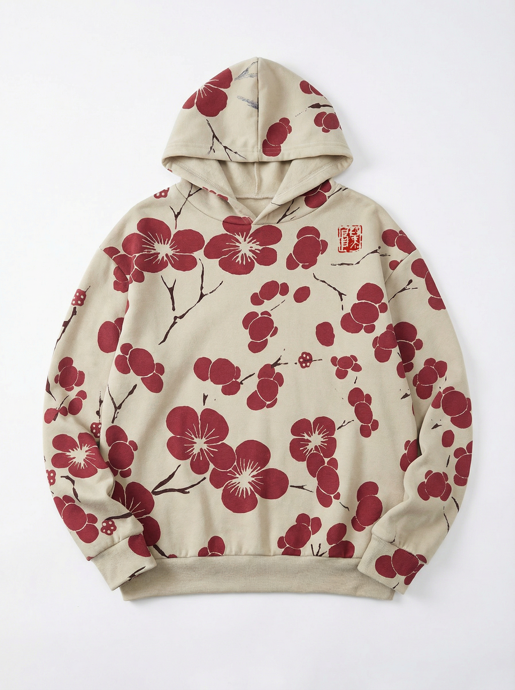 Hoodie Women Floral Print Hooded Casual Style