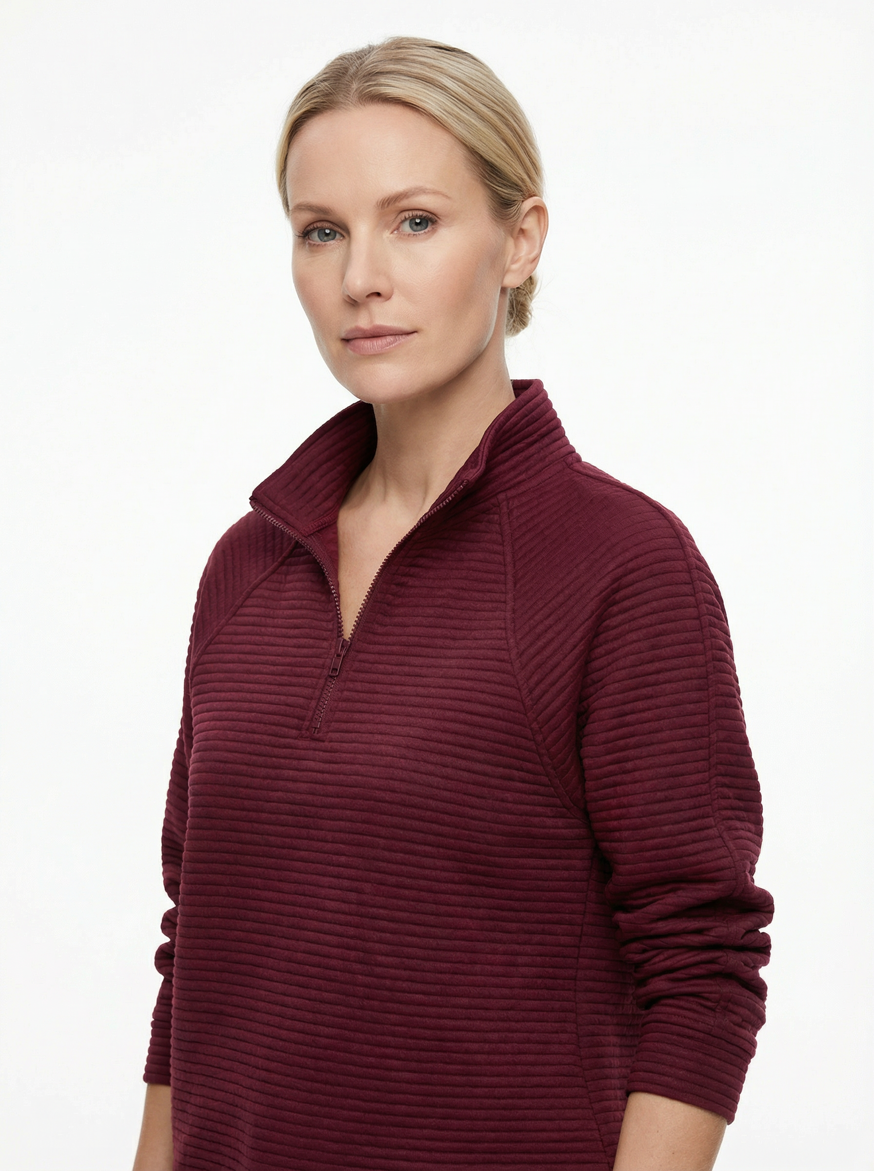 Sweater Women V‑Neck Zip Front Classic Silhouette