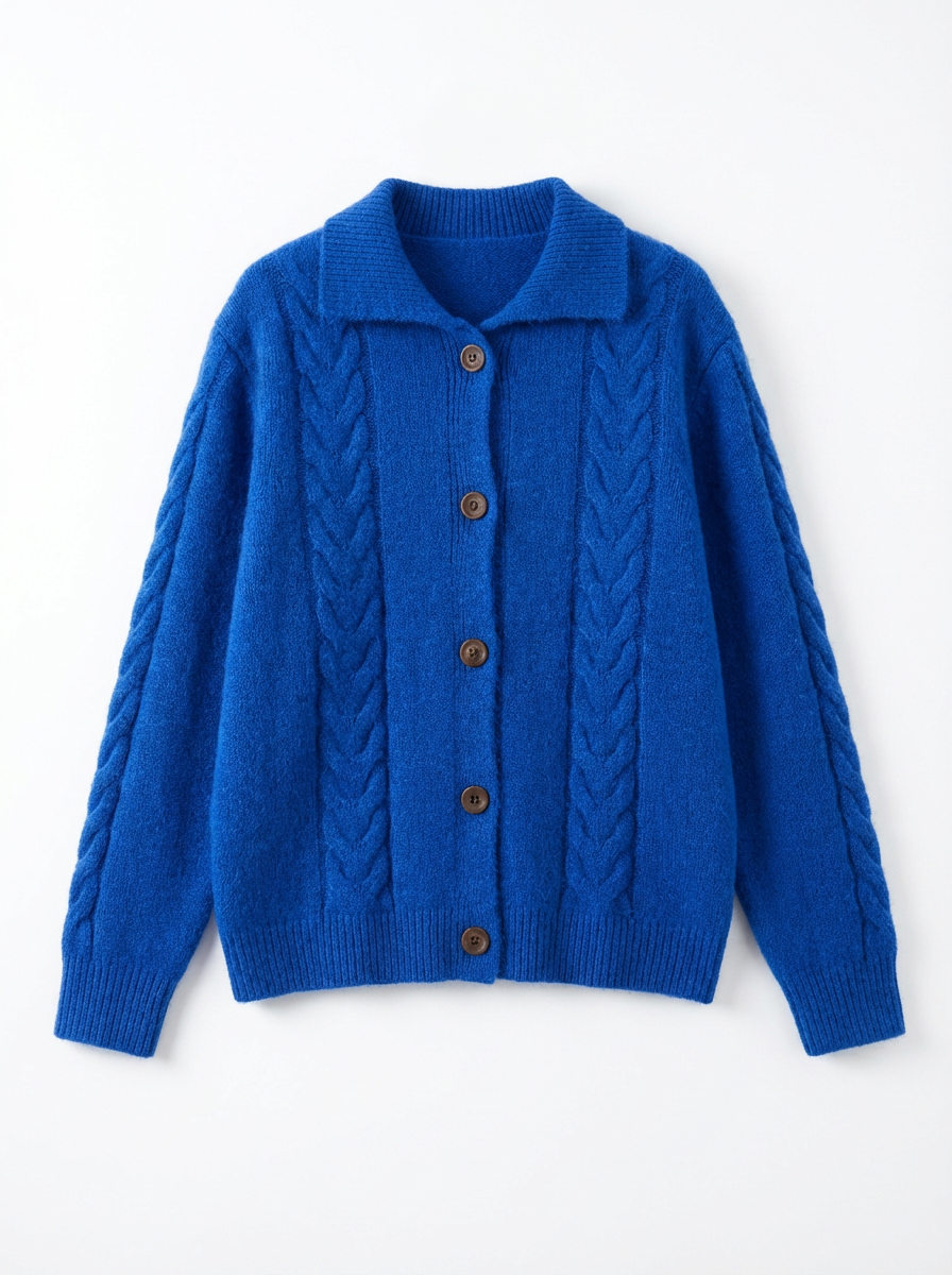 Cardigan Women Cable Knit Open-Front Relaxed Fit