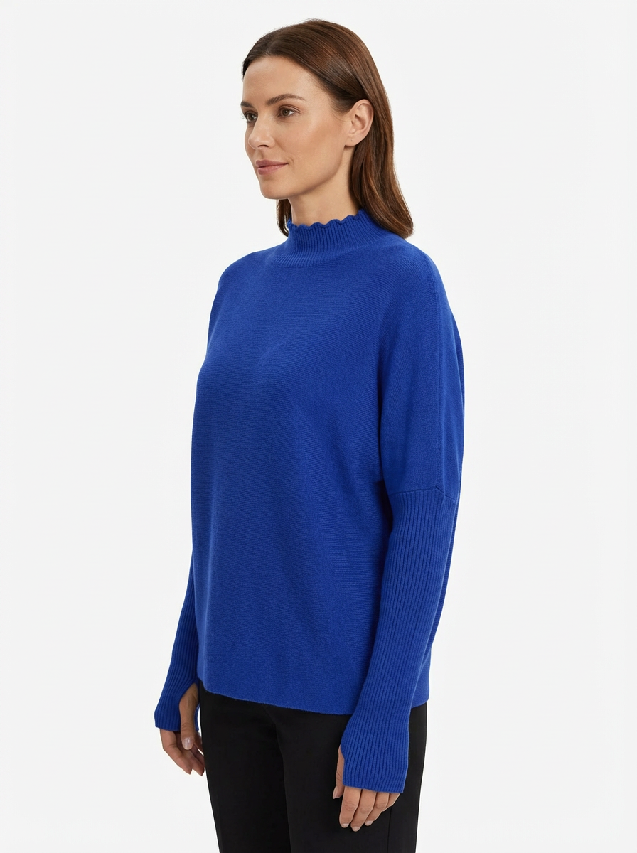 Sweater Women Ribbed Sunburst Pattern Relaxed Fit